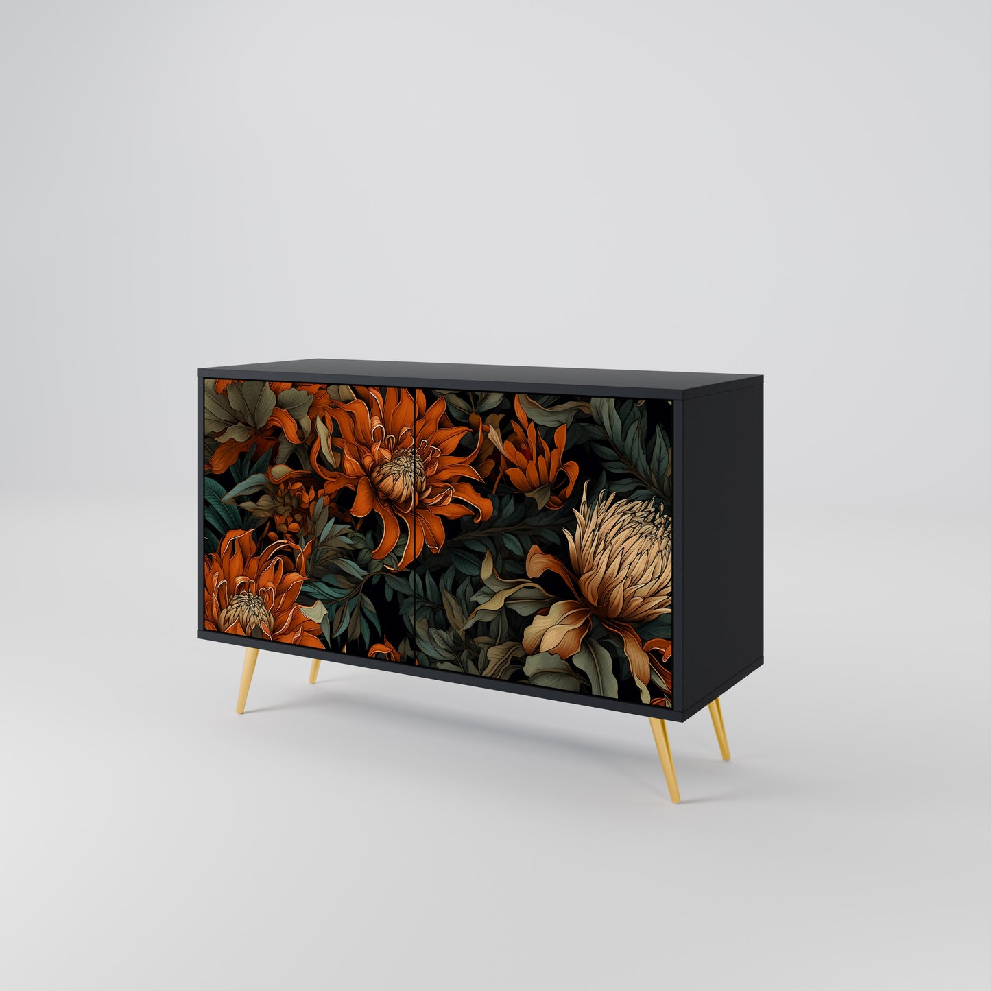 DAWN BLOOM 2-dörrars skänk i svart finish