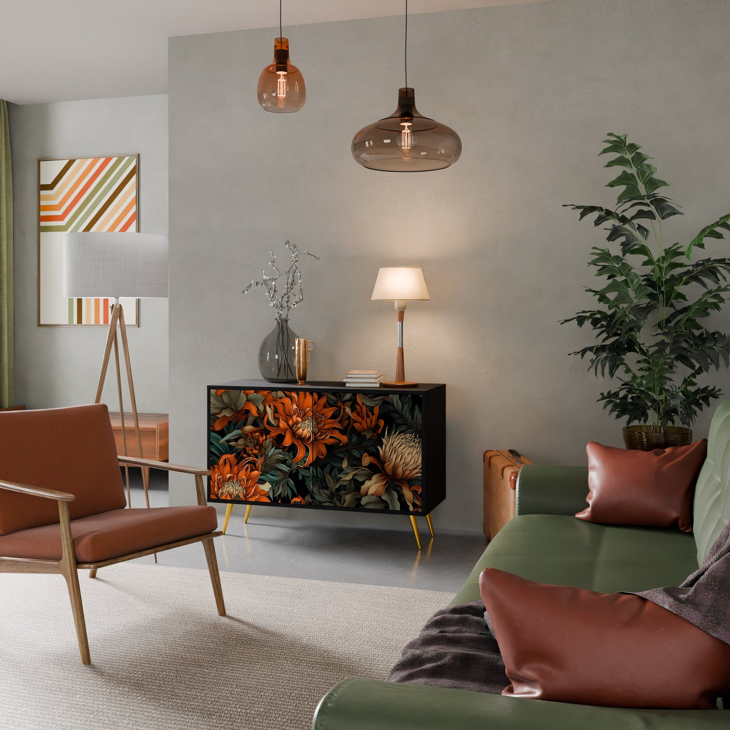 DAWN BLOOM 2-dörrars skänk i svart finish