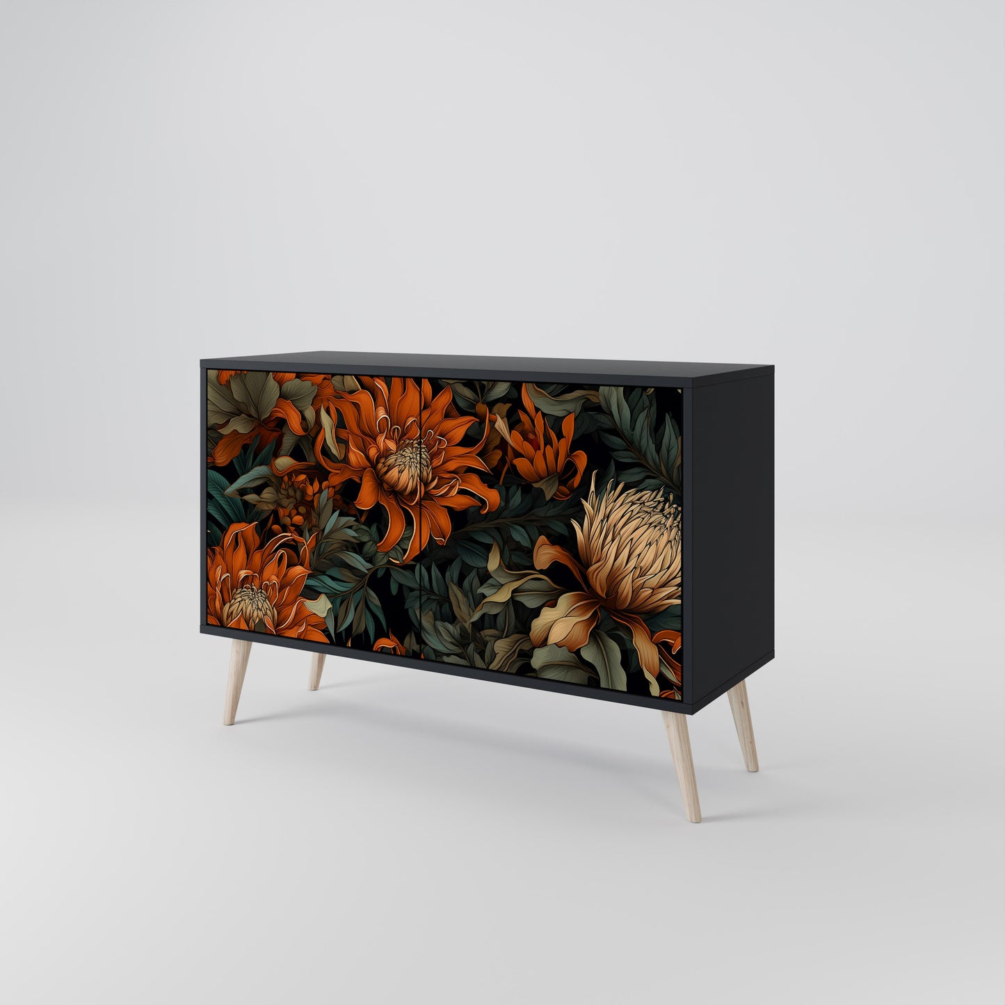 DAWN BLOOM 2-dörrars skänk i svart finish