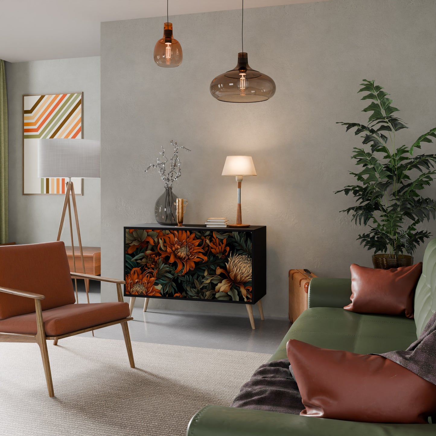 DAWN BLOOM 2-dörrars skänk i svart finish