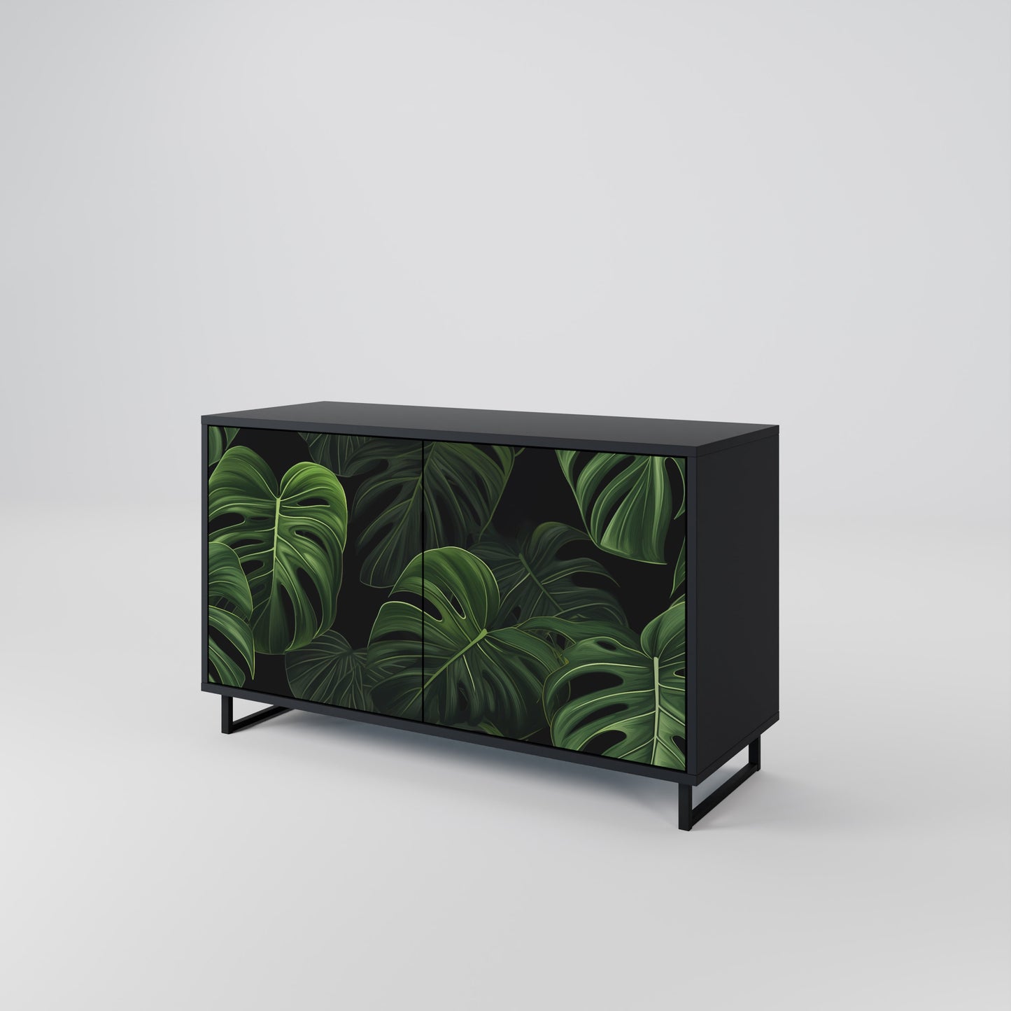 INFINITE MONSTERA 2-dörrars skänk i svart finish