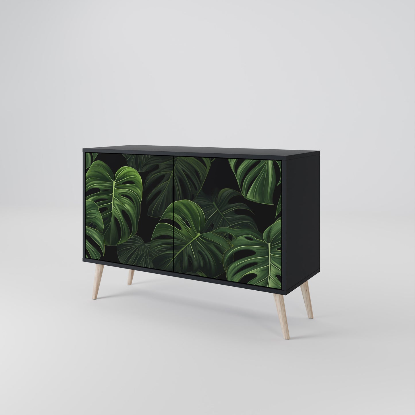 INFINITE MONSTERA 2-dörrars skänk i svart finish