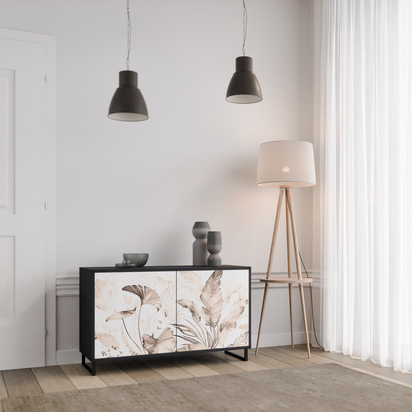 WILD TENDERNESS 2-Door Sideboard in Black Finish