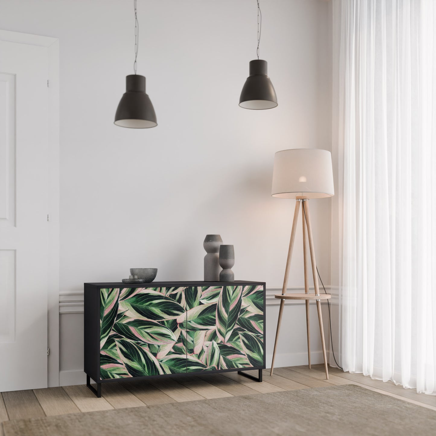EERIE STROMANTHE 2-Door Sideboard in Black Finish