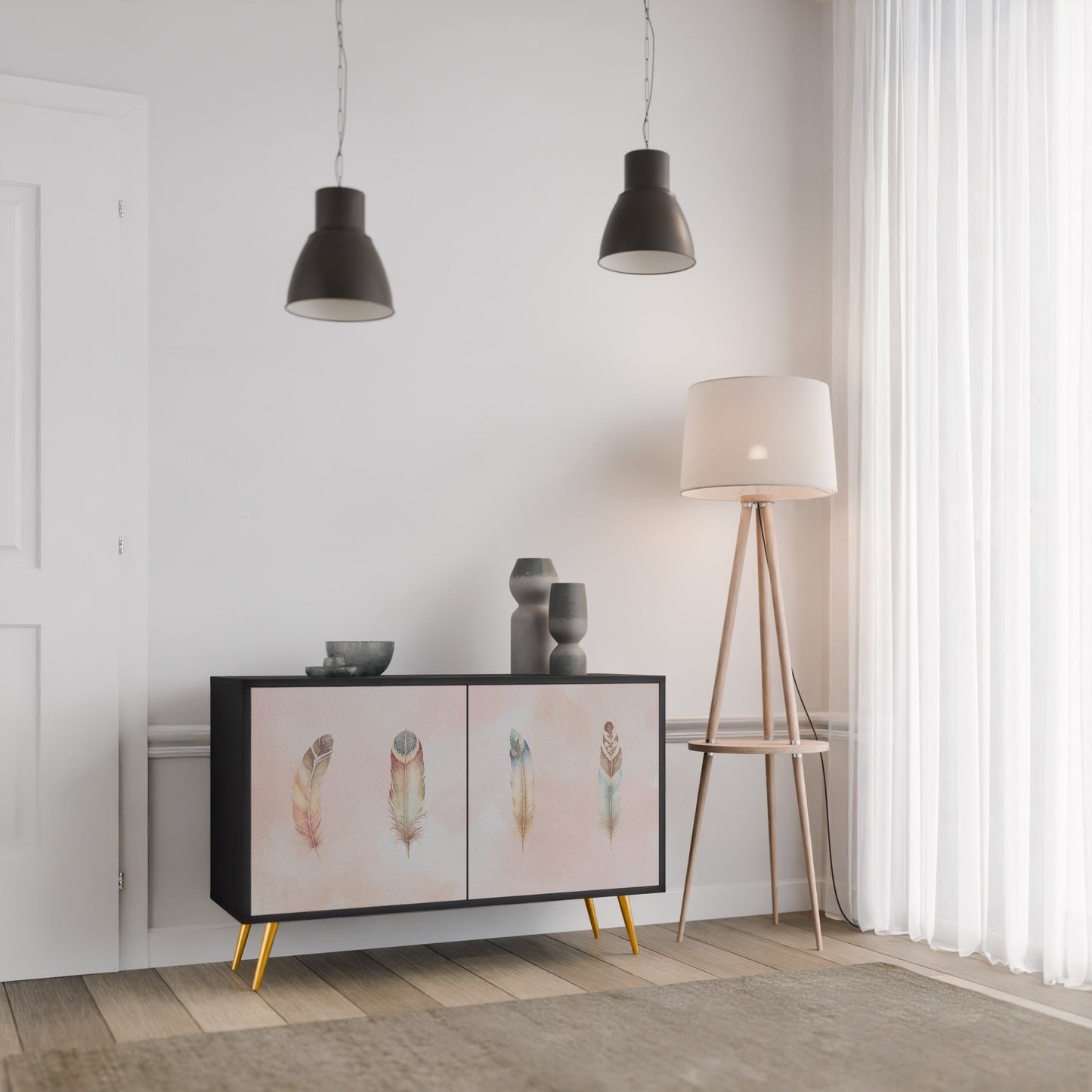 THE DELIQUESCE 2-Door Sideboard in Black Finish