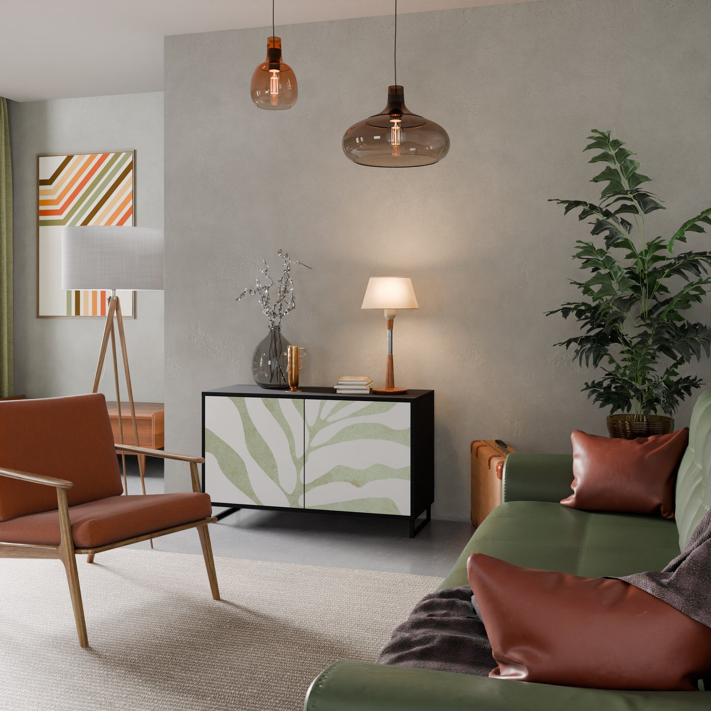 BOTANICAL SPARK 2-dörrars skänk i svart finish