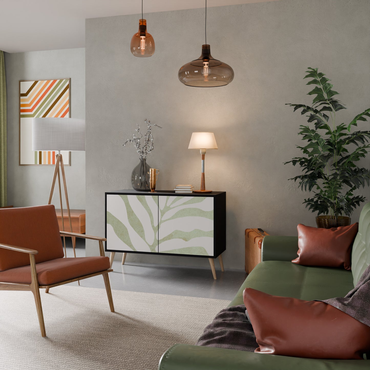BOTANICAL SPARK 2-dörrars skänk i svart finish