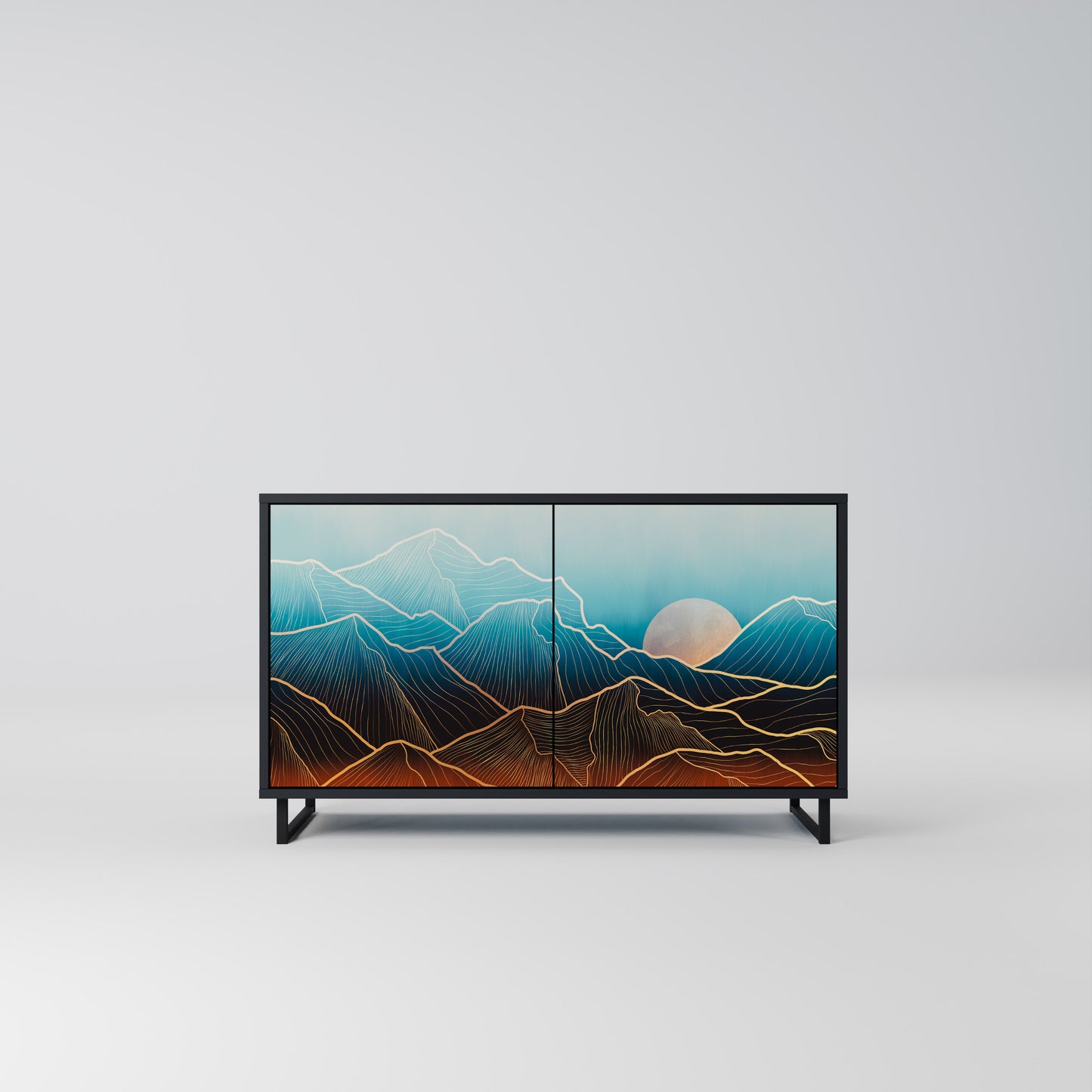LUNAR SECRETS 2-Door Sideboard in Black Finish