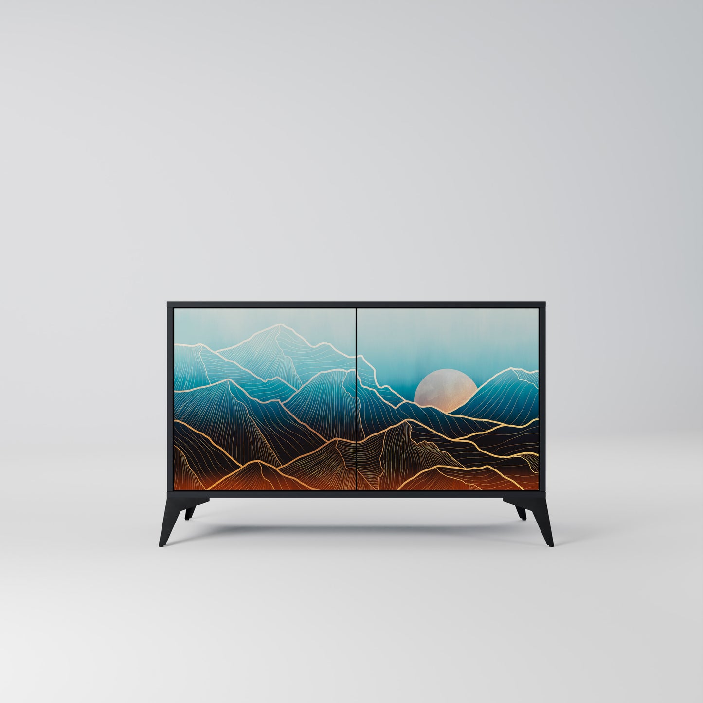LUNAR SECRETS 2-Door Sideboard in Black Finish
