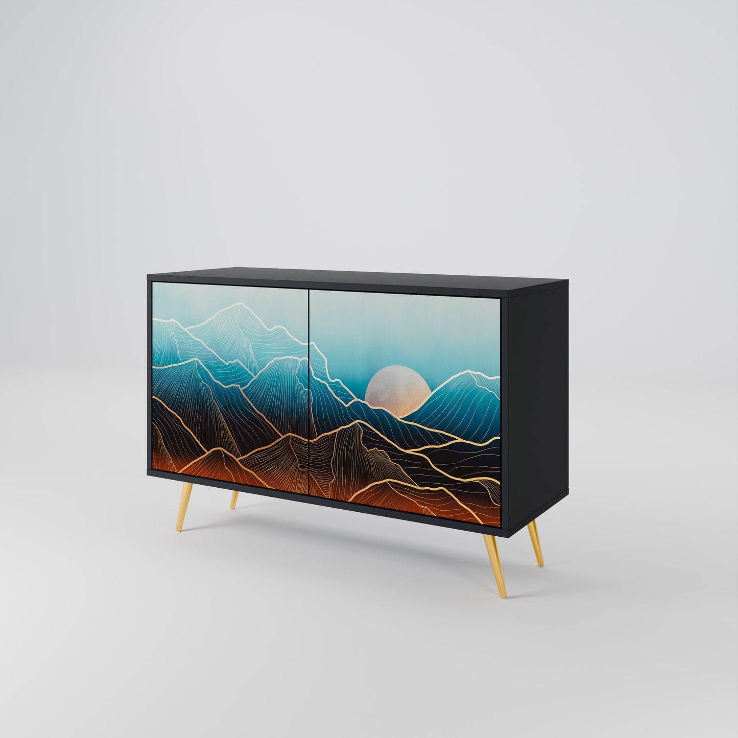 LUNAR SECRETS 2-Door Sideboard in Black Finish