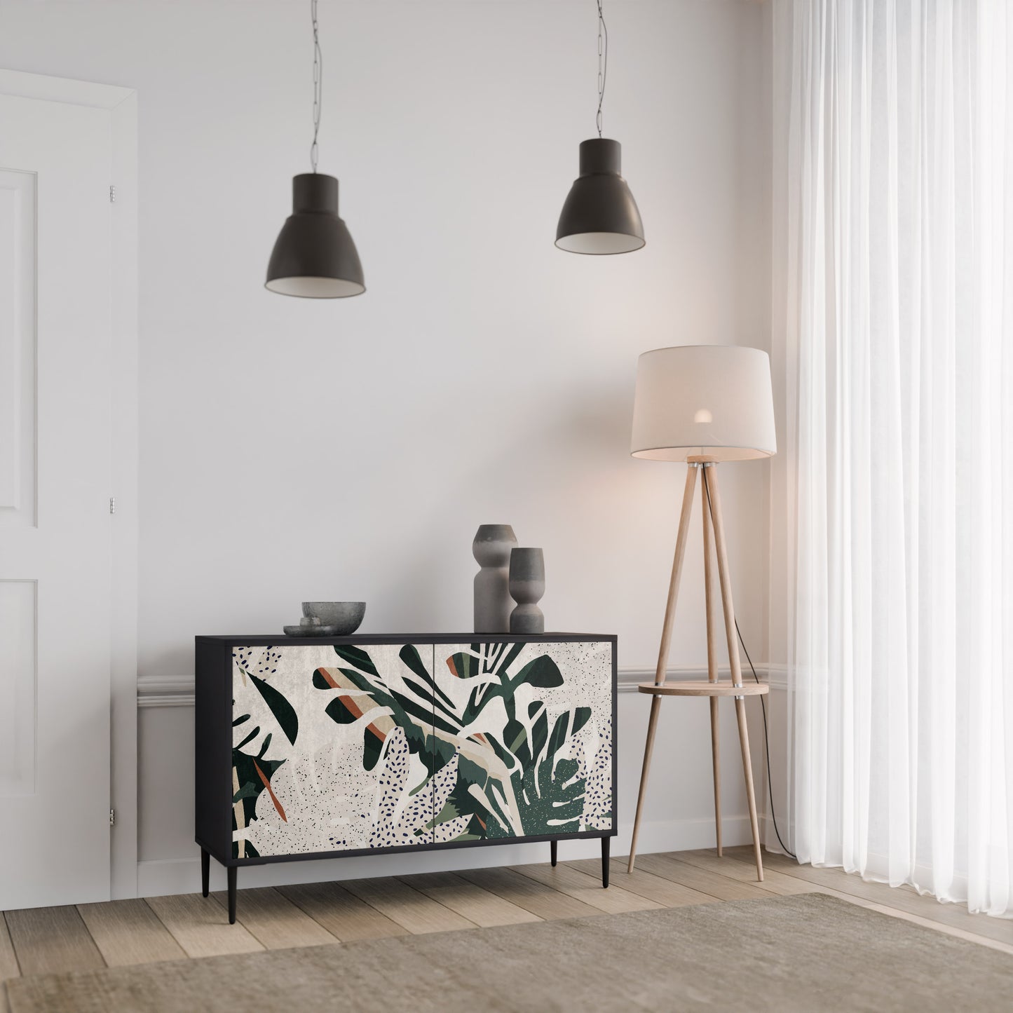 VERDURE FORMATION 2-Door Sideboard in Black Finish