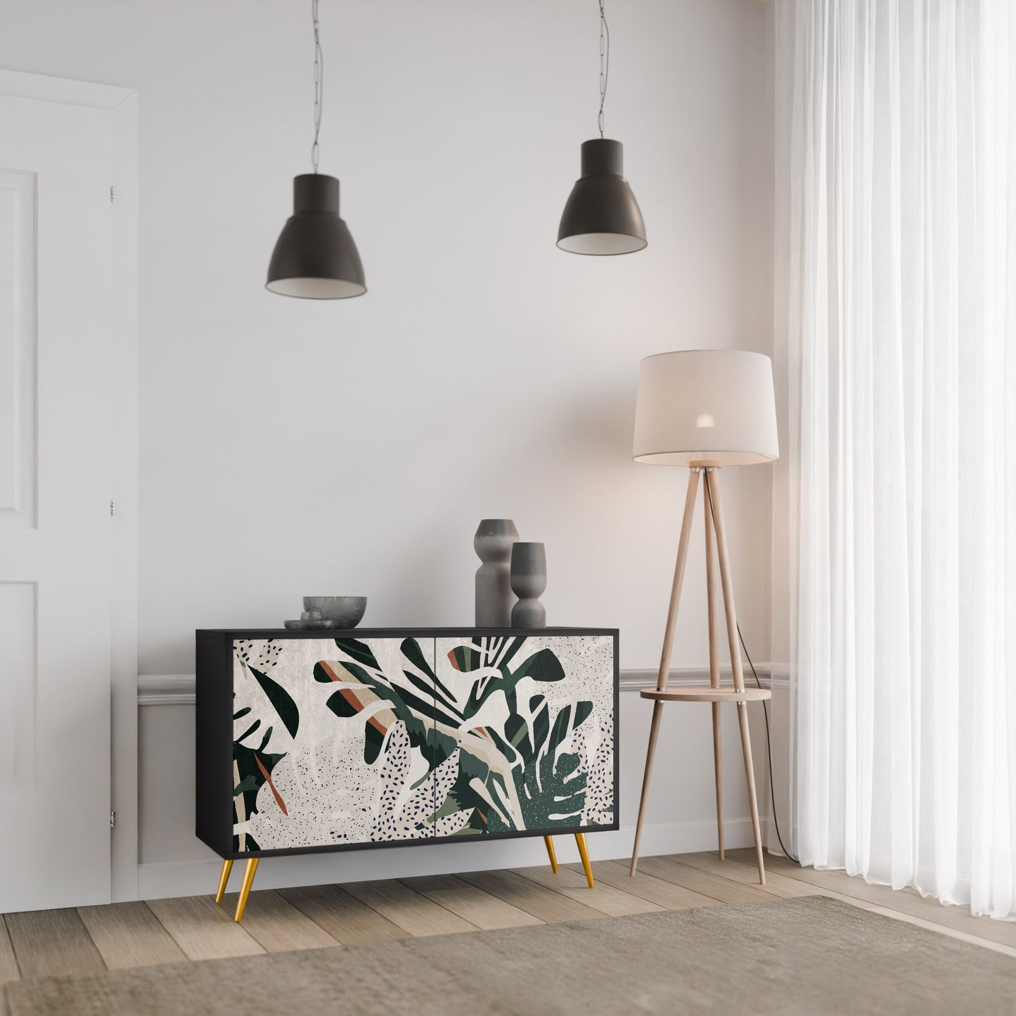 VERDURE FORMATION 2-Door Sideboard in Black Finish