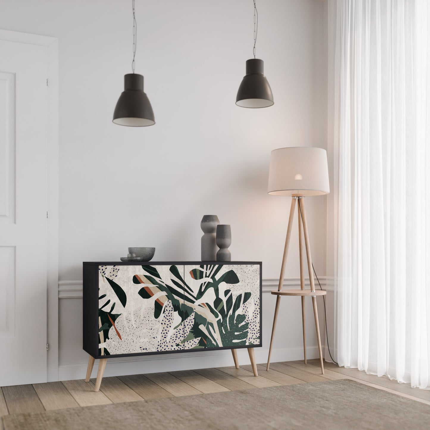 VERDURE FORMATION 2-Door Sideboard in Black Finish
