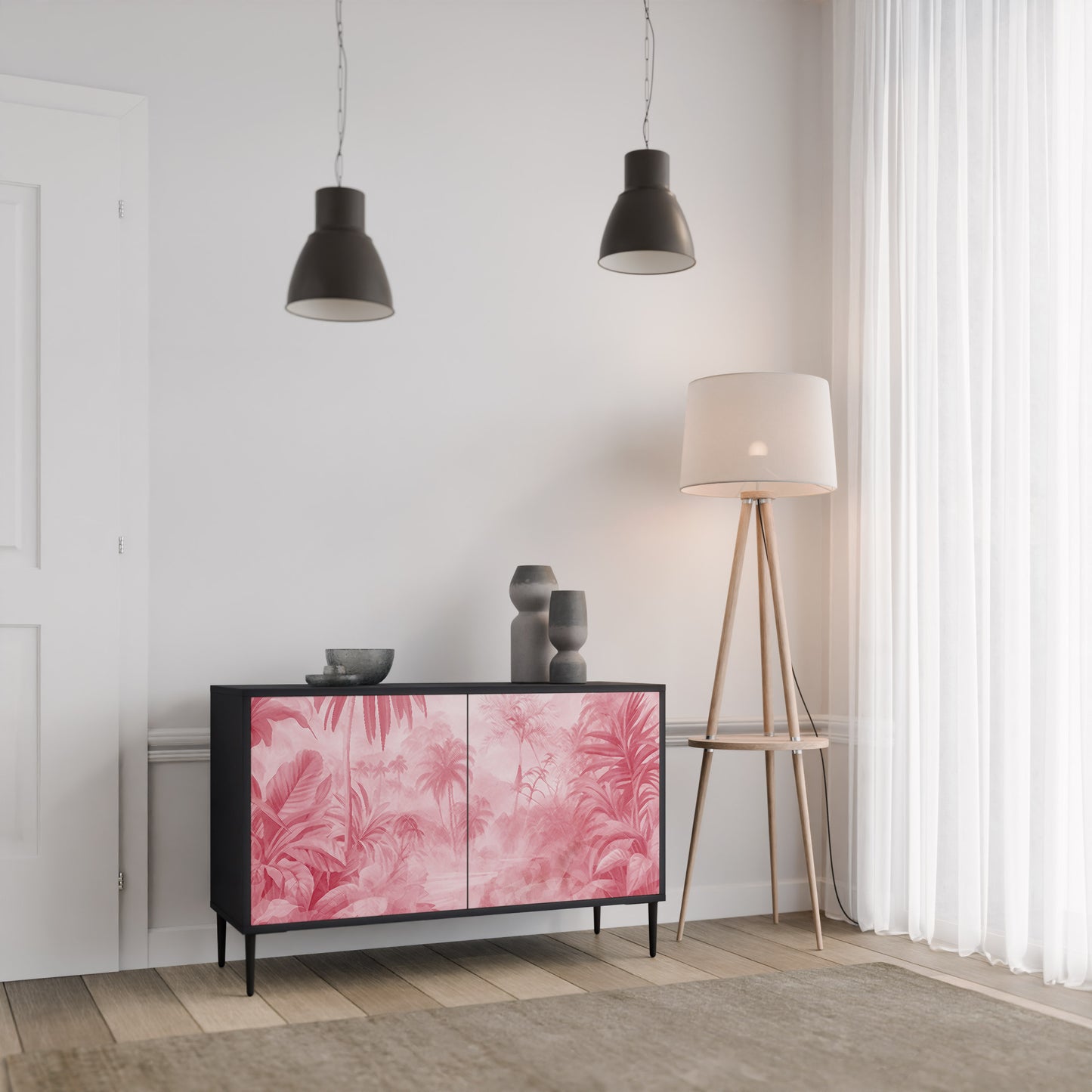 SWEET TROPICS 2-Door Sideboard in Black Finish
