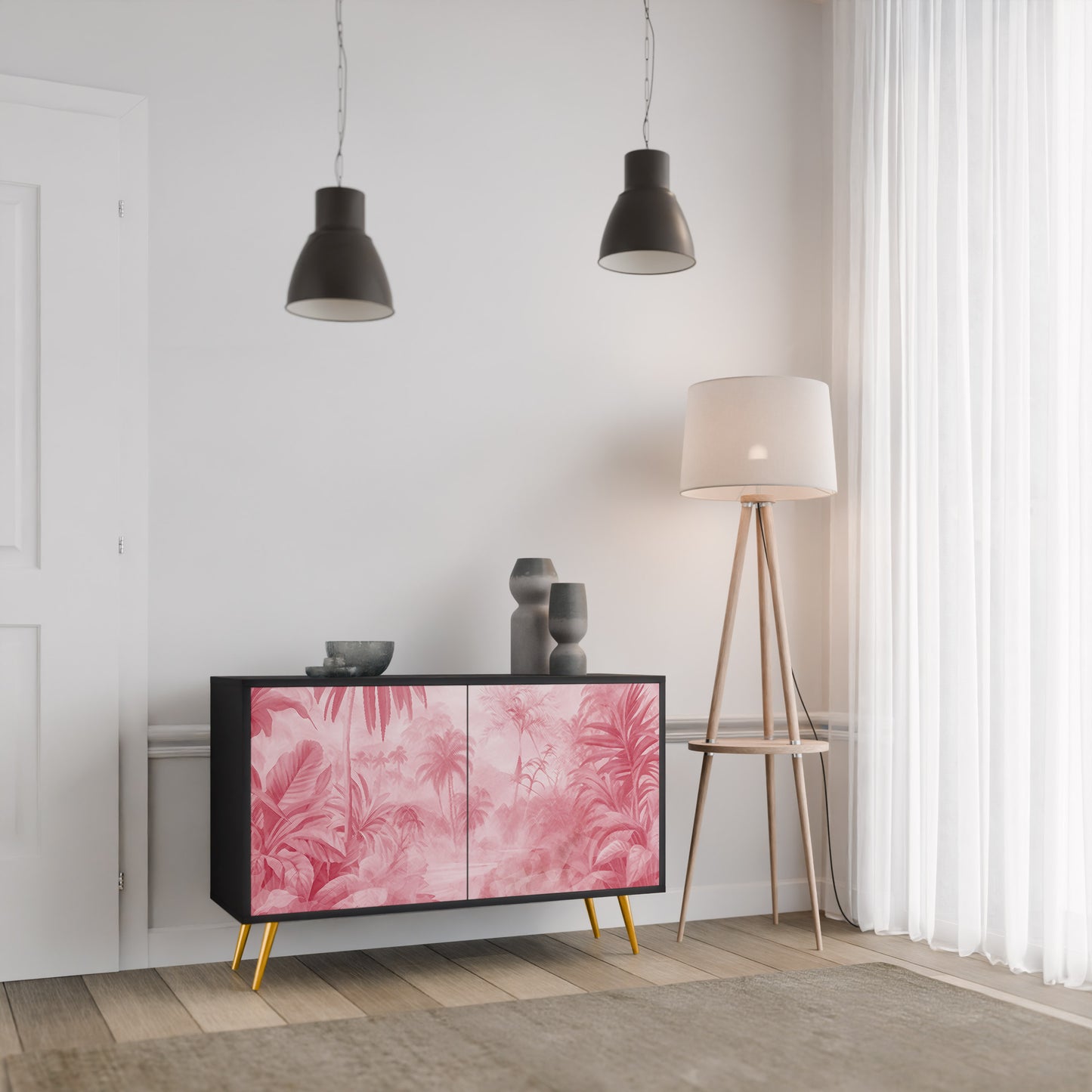 SWEET TROPICS 2-Door Sideboard in Black Finish