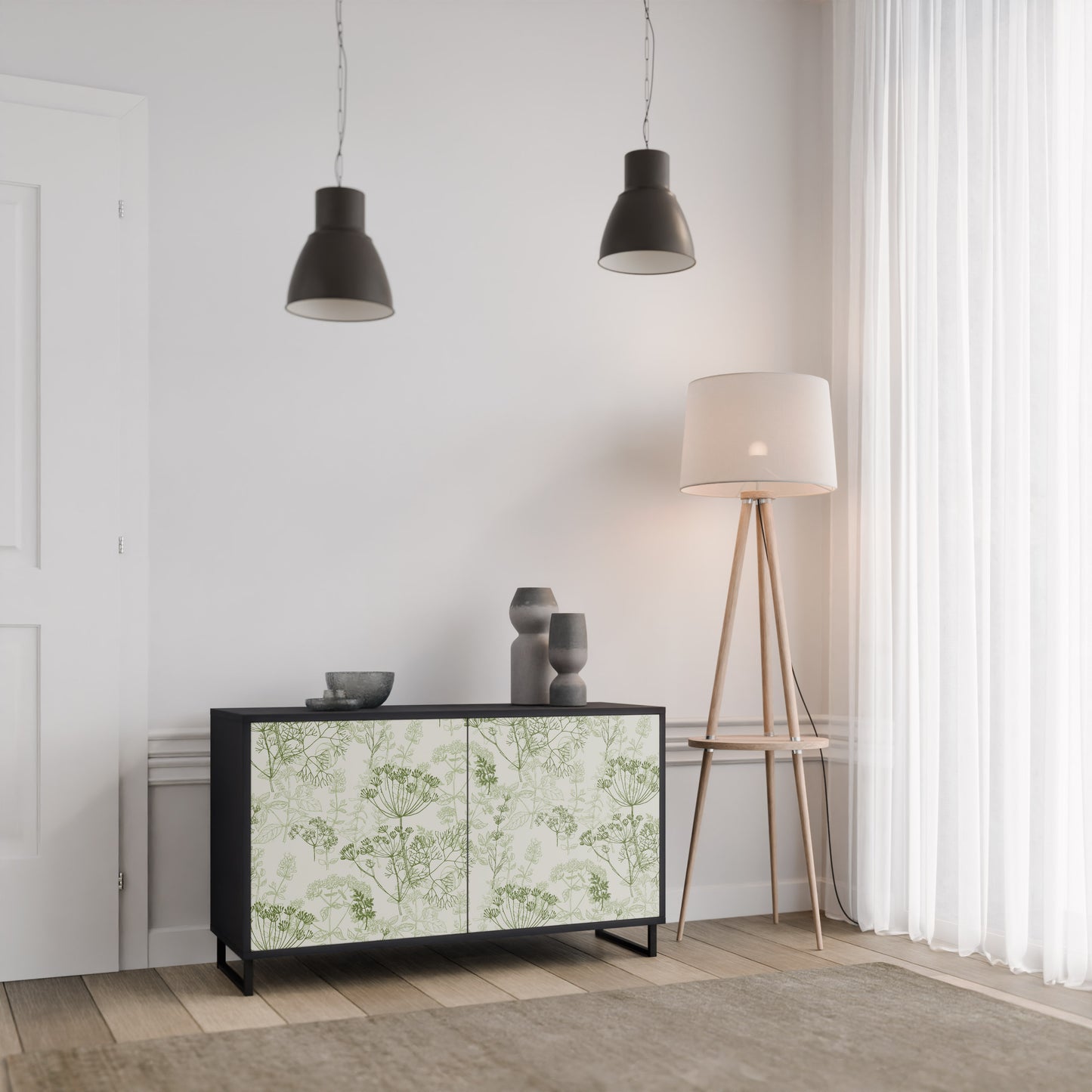 FENNEL BALDACHIN 2-Door Sideboard in Black Finish