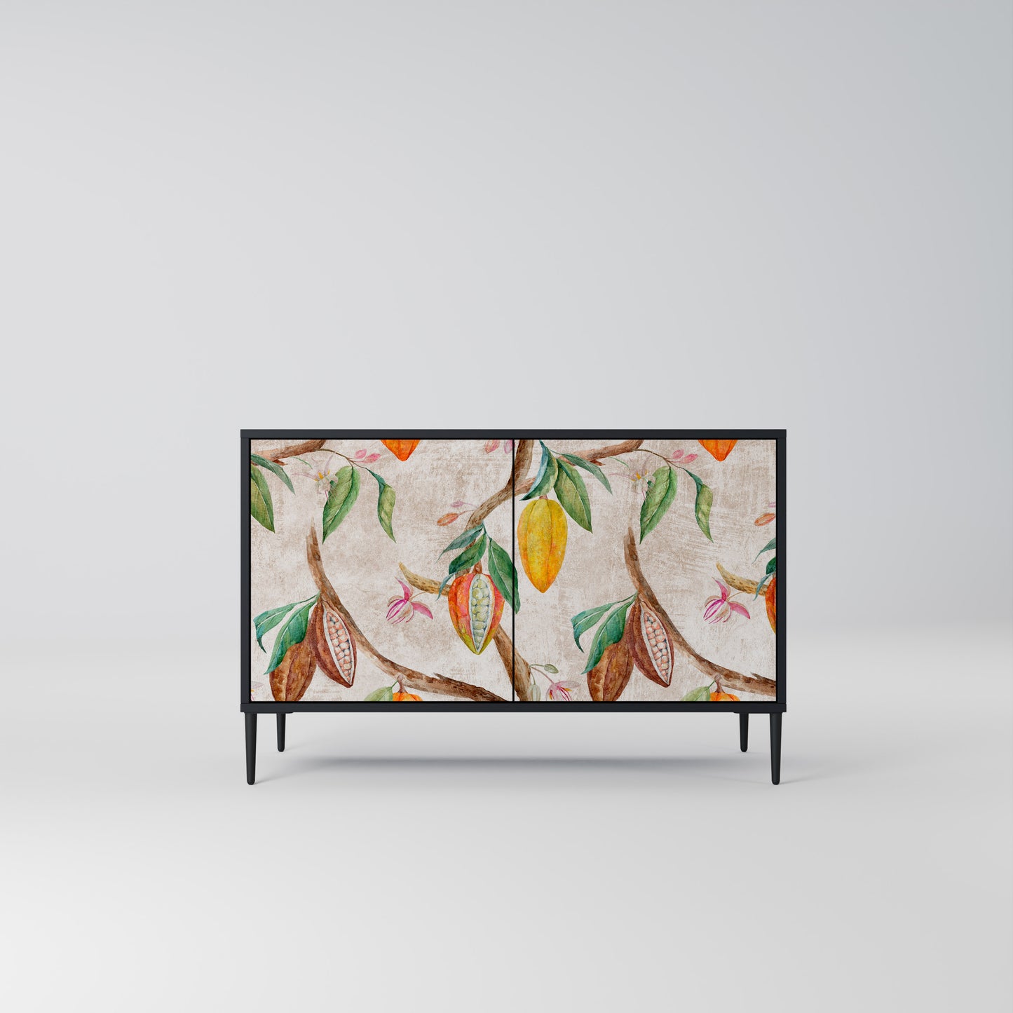 COCOA FRUITS 2-Door Sideboard in Black Finish