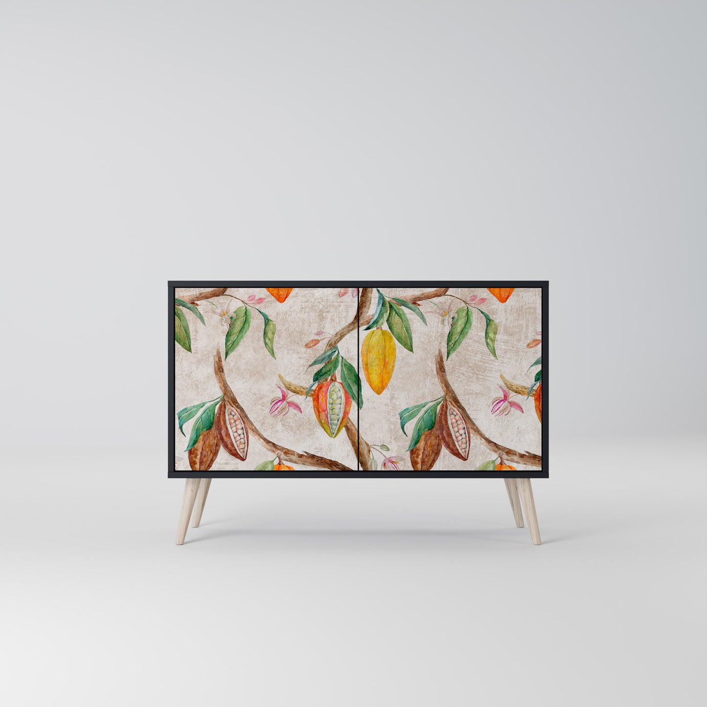 COCOA FRUITS 2-Door Sideboard in Black Finish