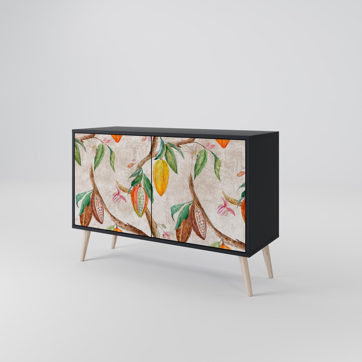COCOA FRUITS 2-Door Sideboard in Black Finish