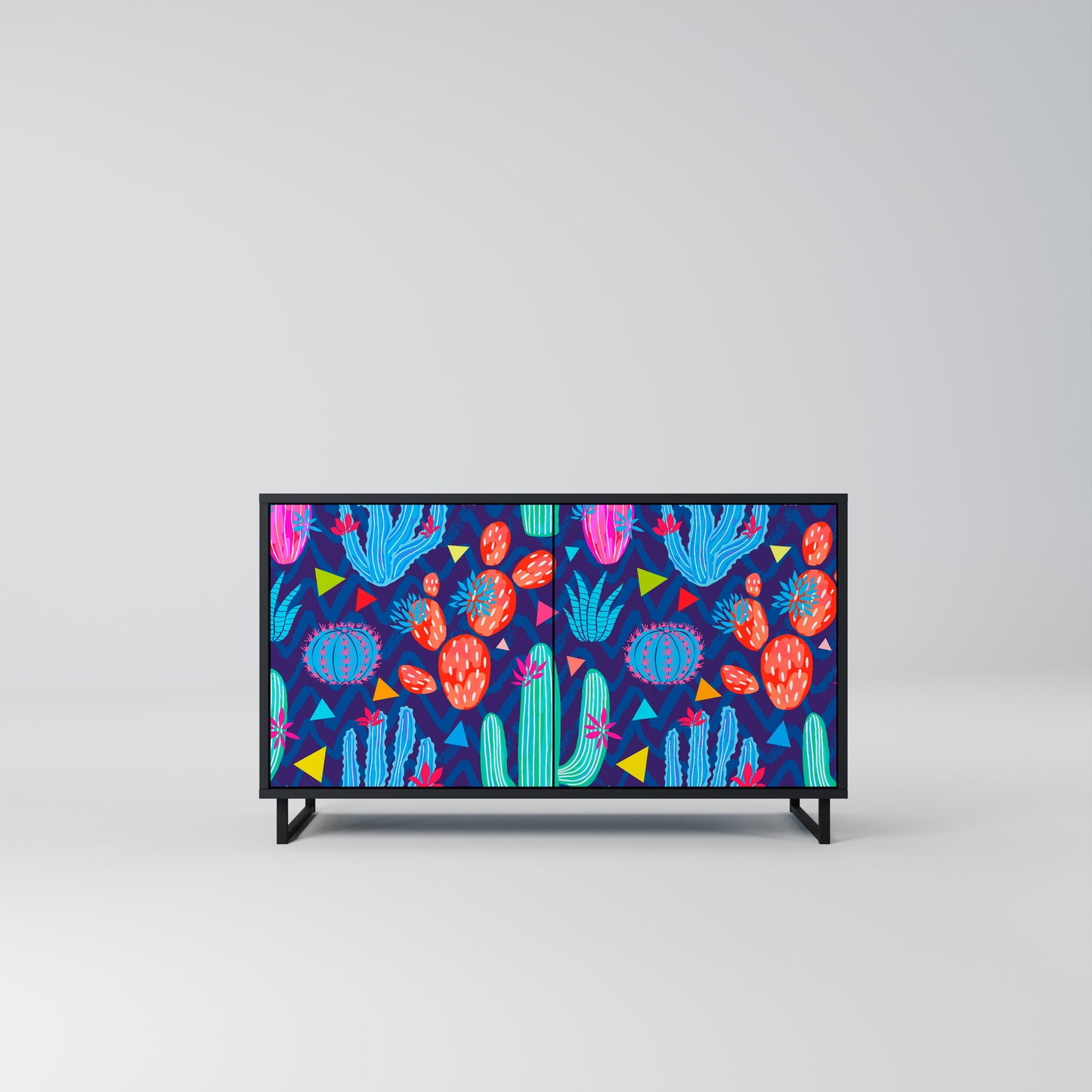 CACTUS VIBES 2-Door Sideboard in Black Finish
