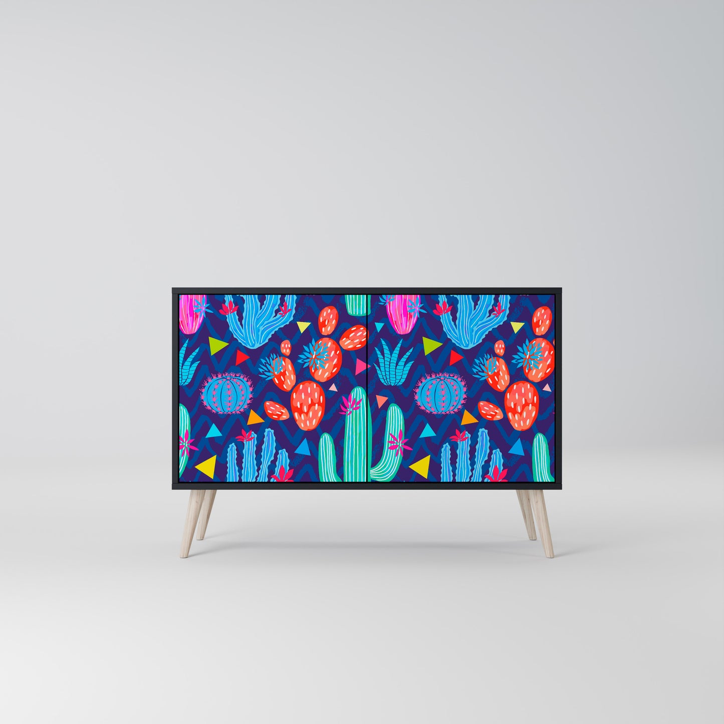 CACTUS VIBES 2-Door Sideboard in Black Finish