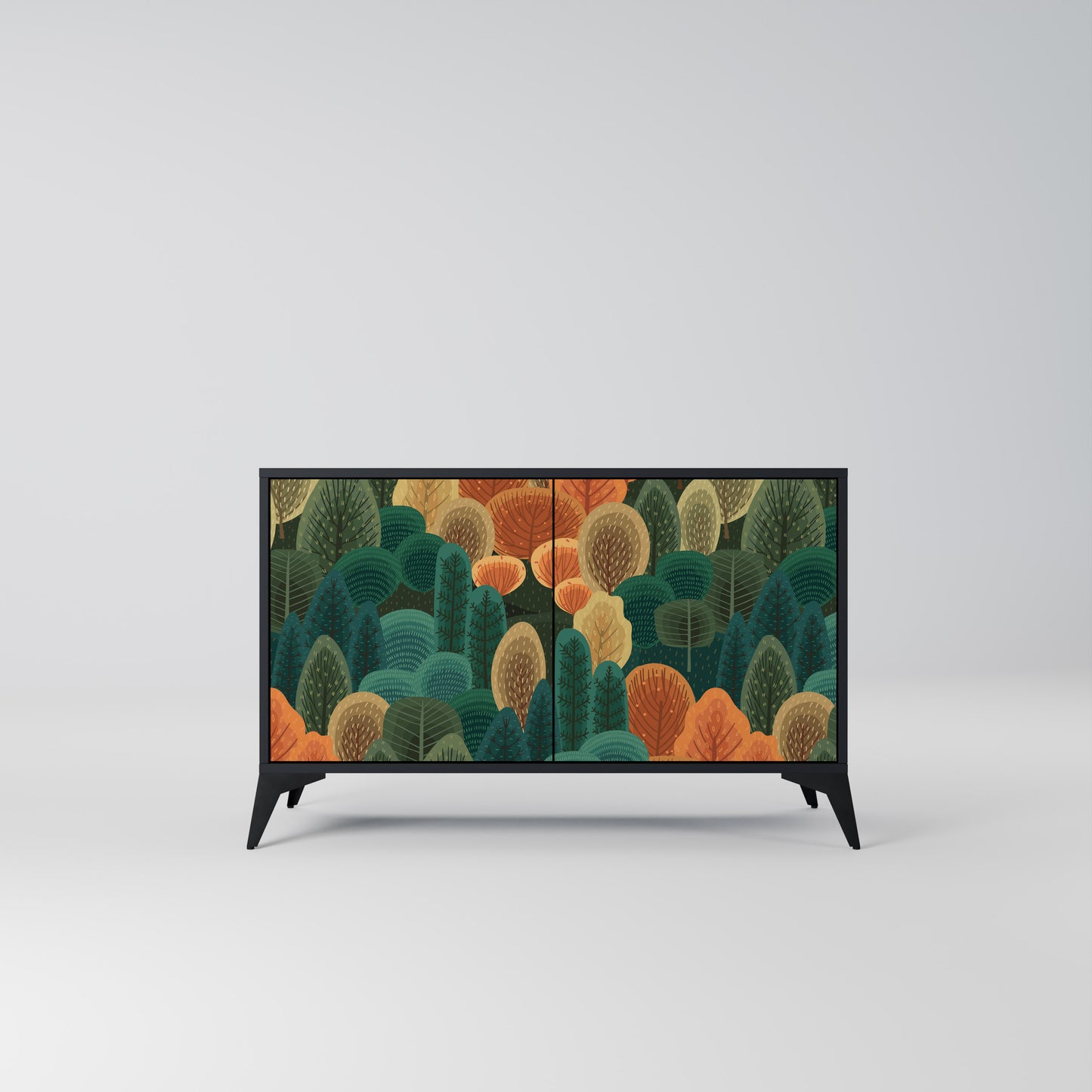 AUTUMN KALEIDOSCOPE 2-Door Sideboard in Black Finish
