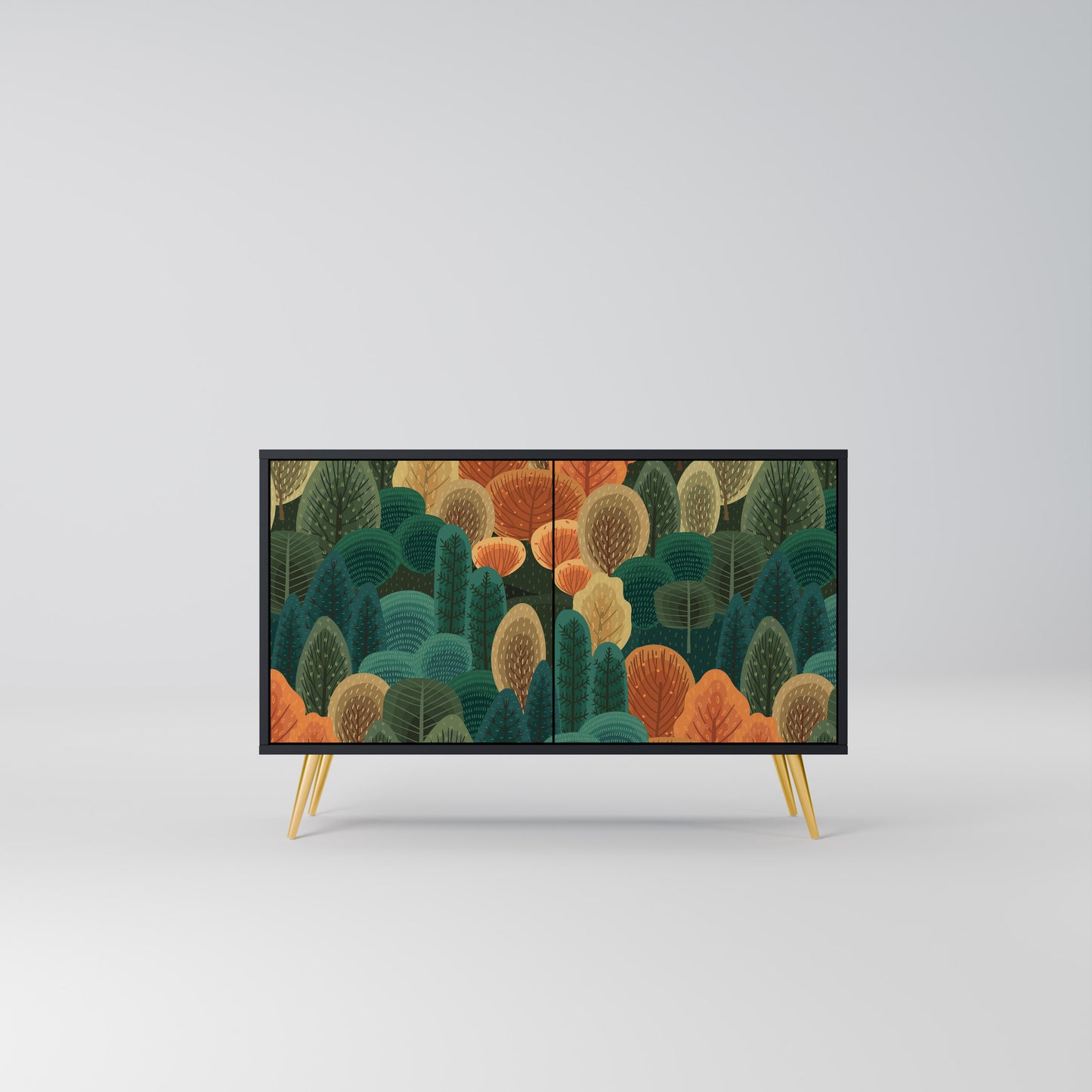 AUTUMN KALEIDOSCOPE 2-Door Sideboard in Black Finish