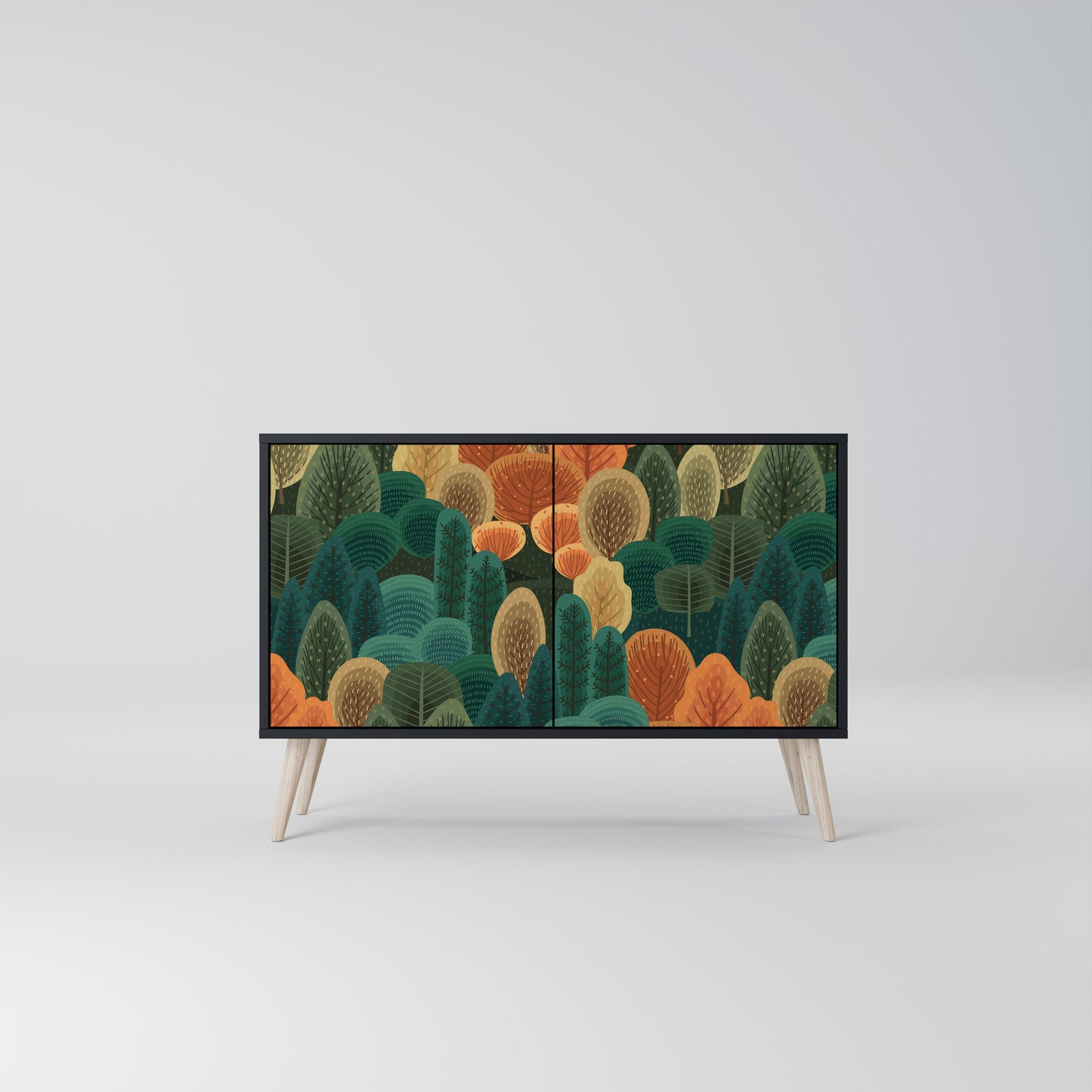 AUTUMN KALEIDOSCOPE 2-Door Sideboard in Black Finish