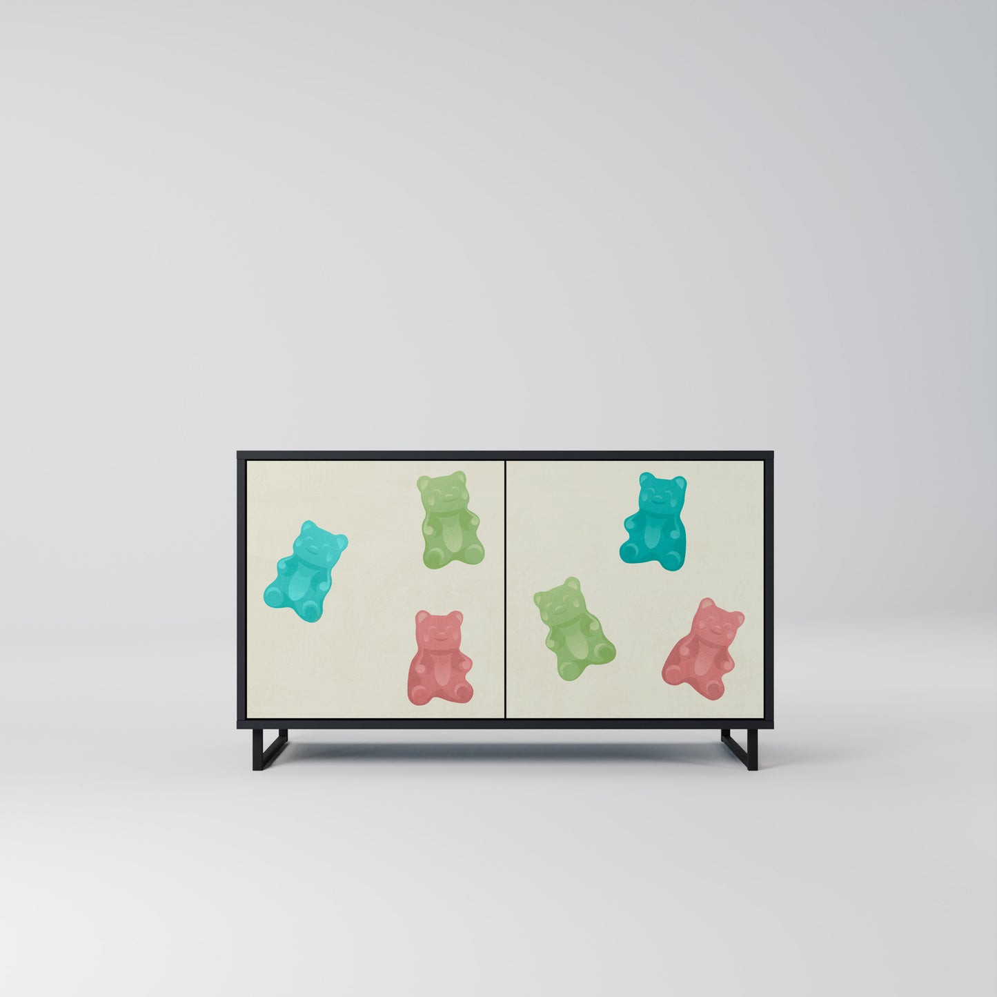 GUMMY BEARS 2-Door Sideboard in Black Finish