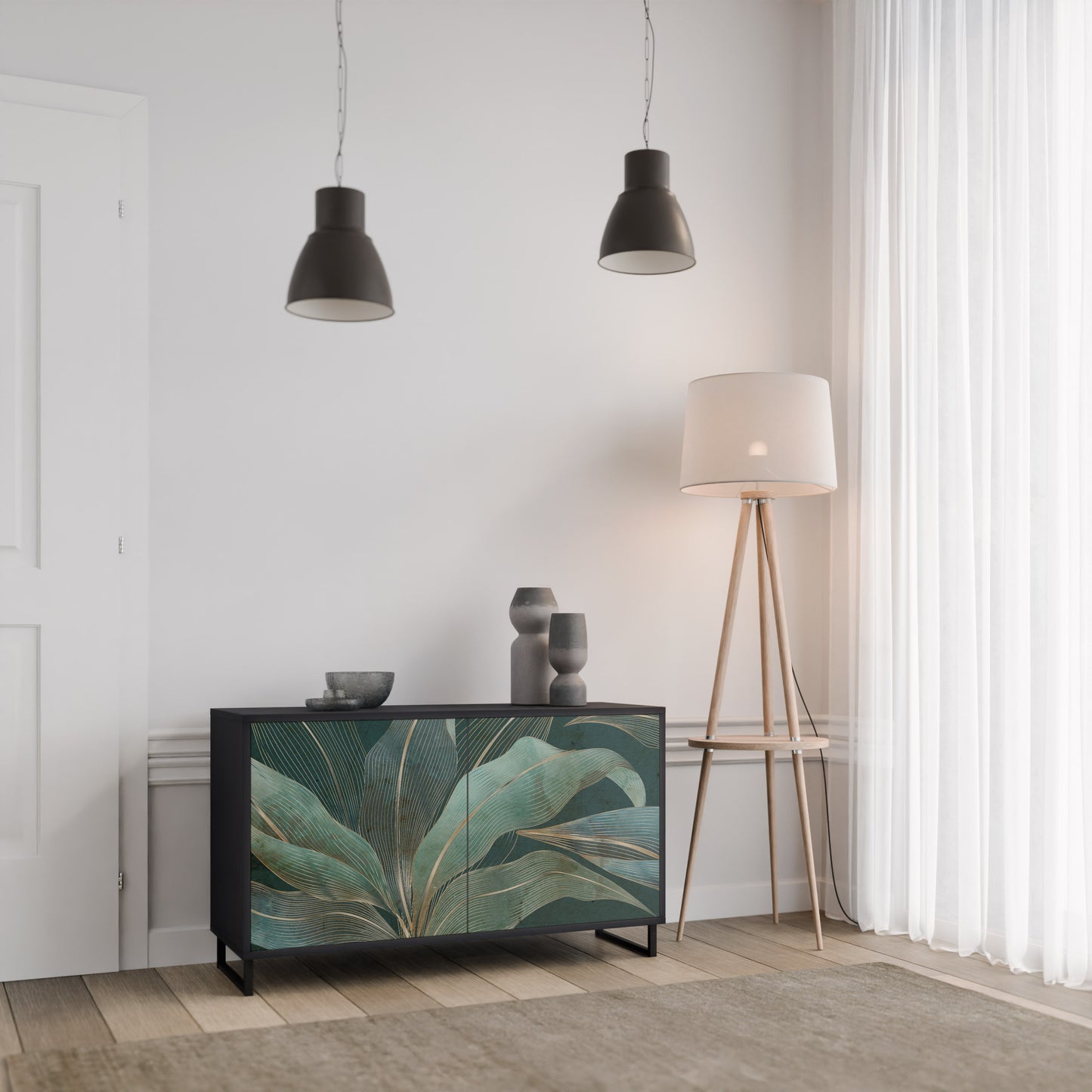 ROYAL GREEN 2-Door Sideboard in Black Finish