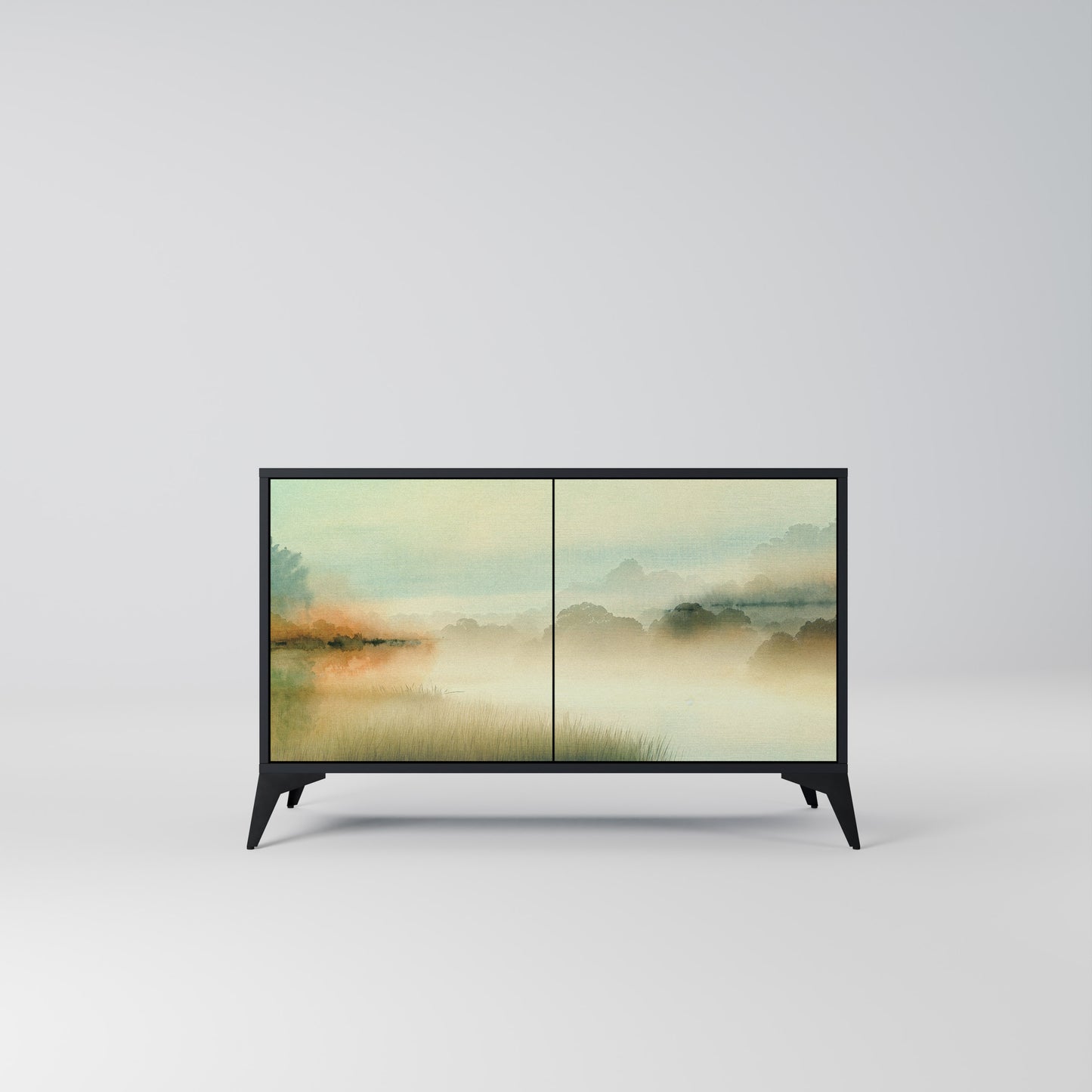MORNING BY THE LAKE 2-Door Sideboard in Black Finish