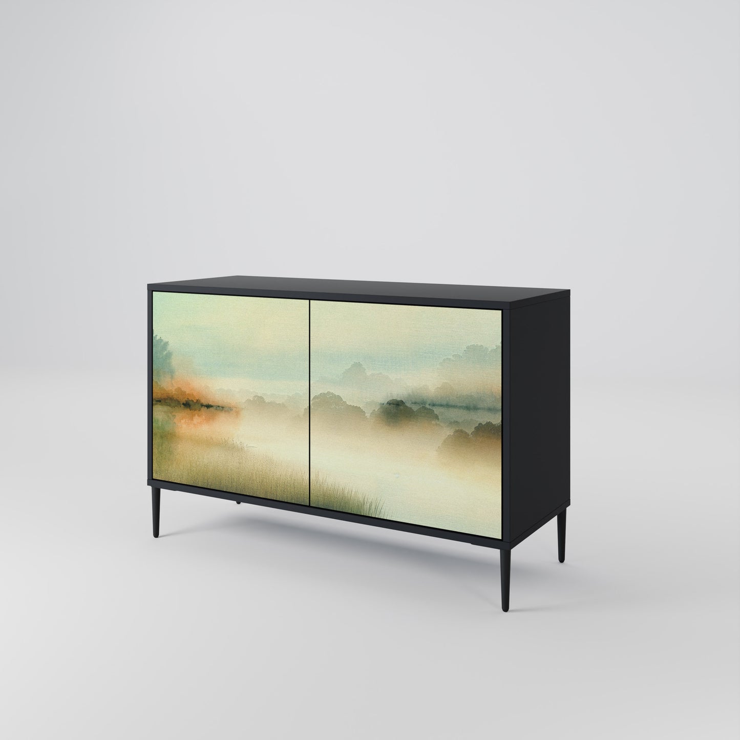 MORNING BY THE LAKE 2-Door Sideboard in Black Finish
