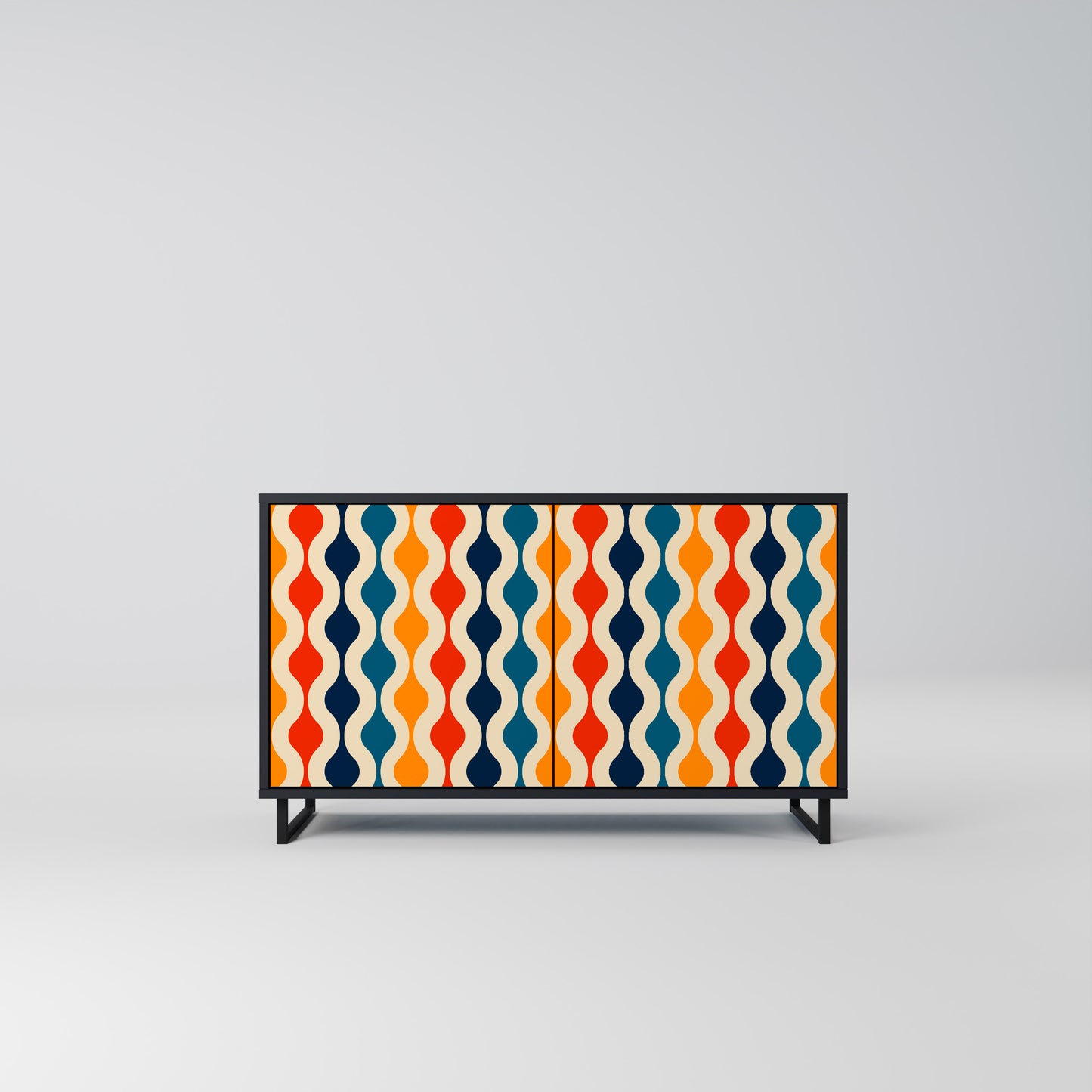 COLORFUL NOSTALGIA 2-Door Sideboard in Black Finish