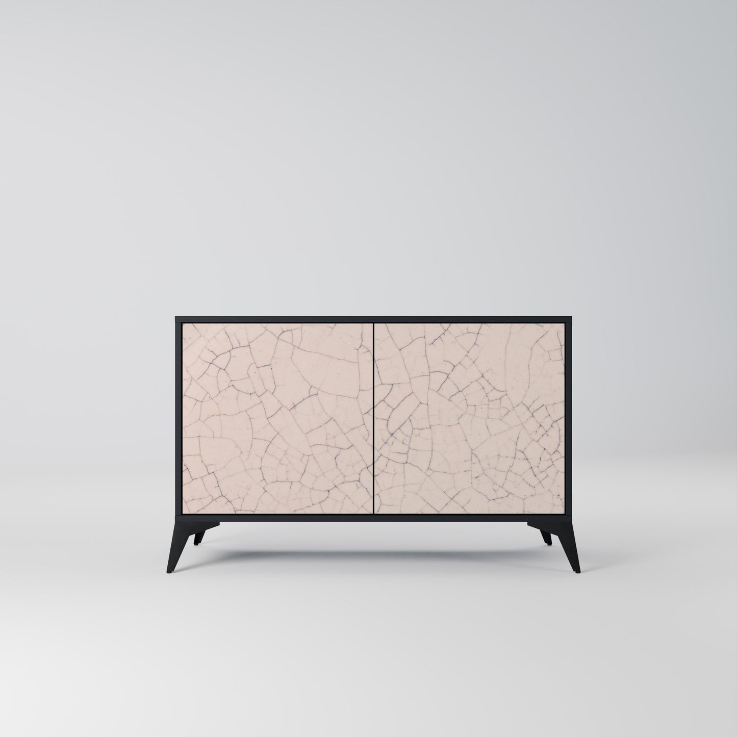 CERAMIC TEXTURE 2-Door Sideboard in Black Finish