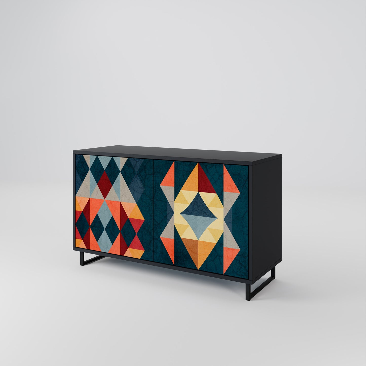 CRACKED ILLUSION 2-Door Sideboard in Black Finish