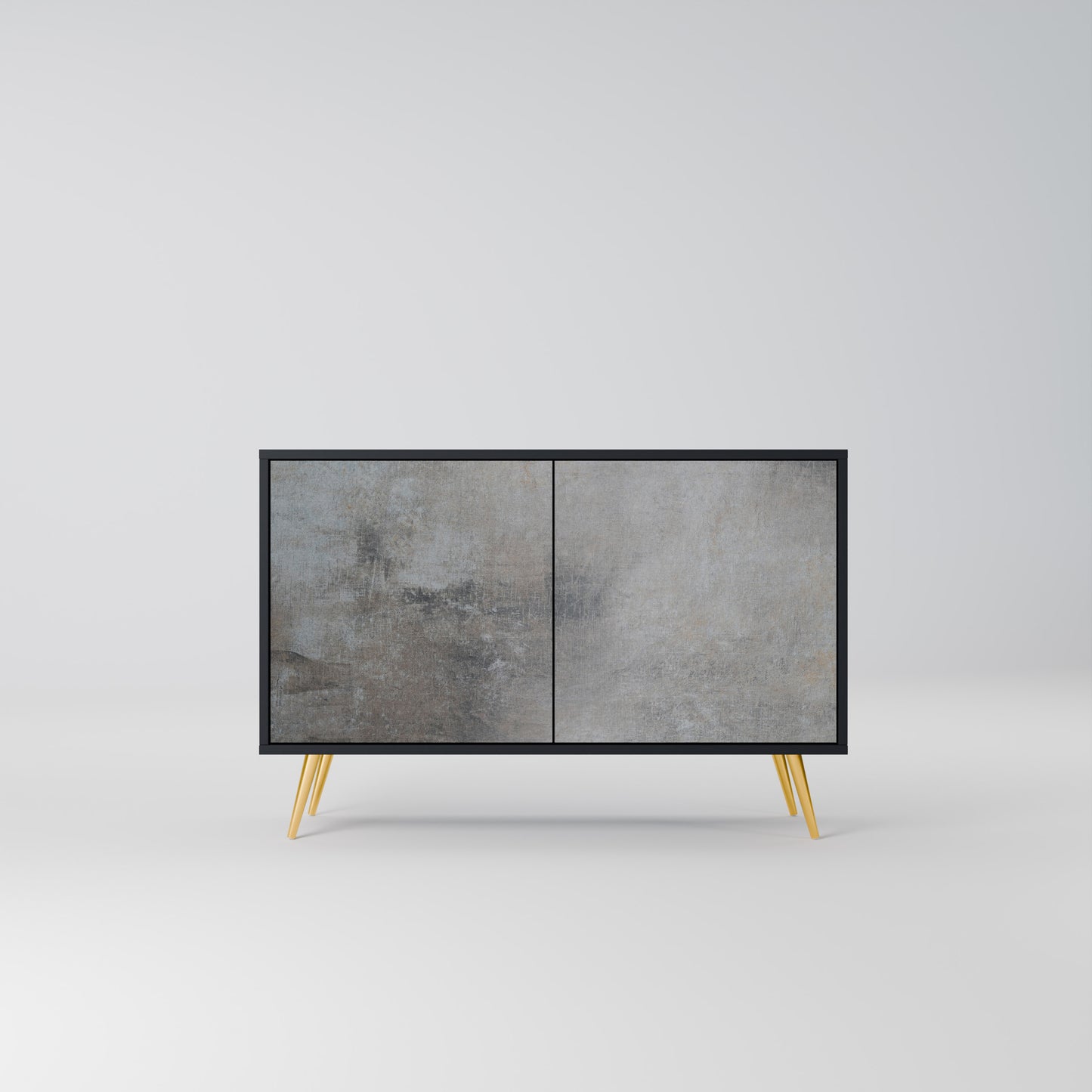 CONCRETE WALL 2-Door Sideboard in Black Finish