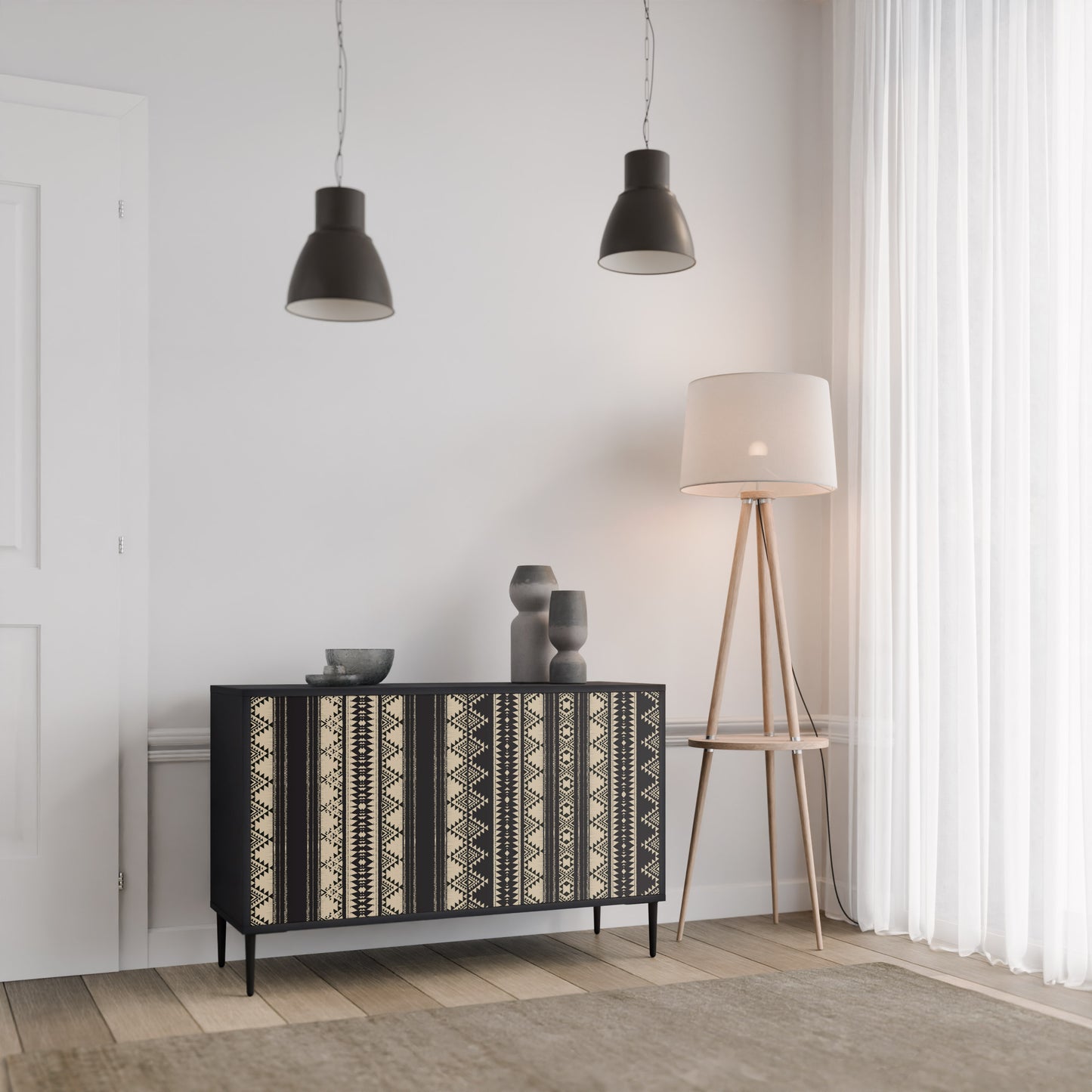 AZTEC 2-Door Sideboard in Black Finish