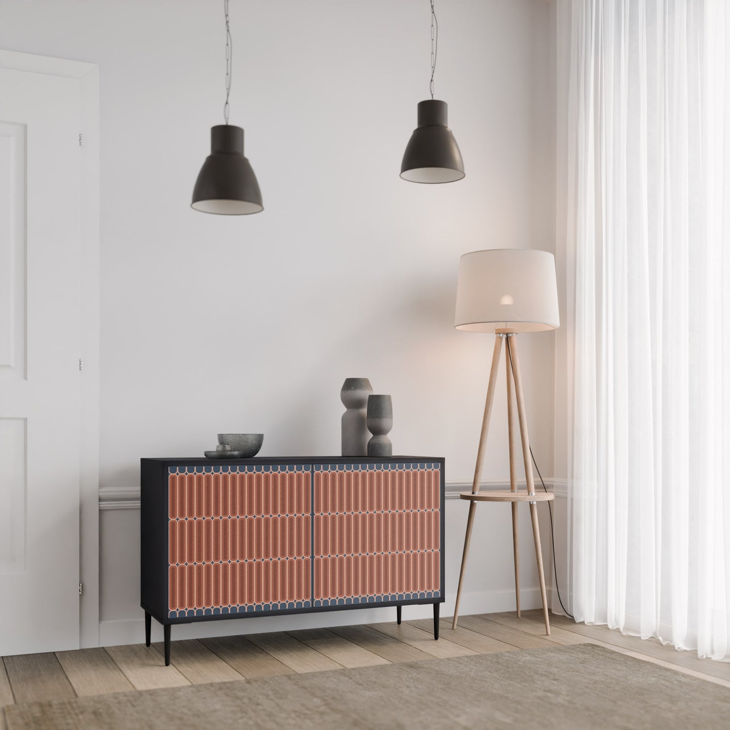 HYPNOTIC GATE 2-Door Sideboard in Black Finish