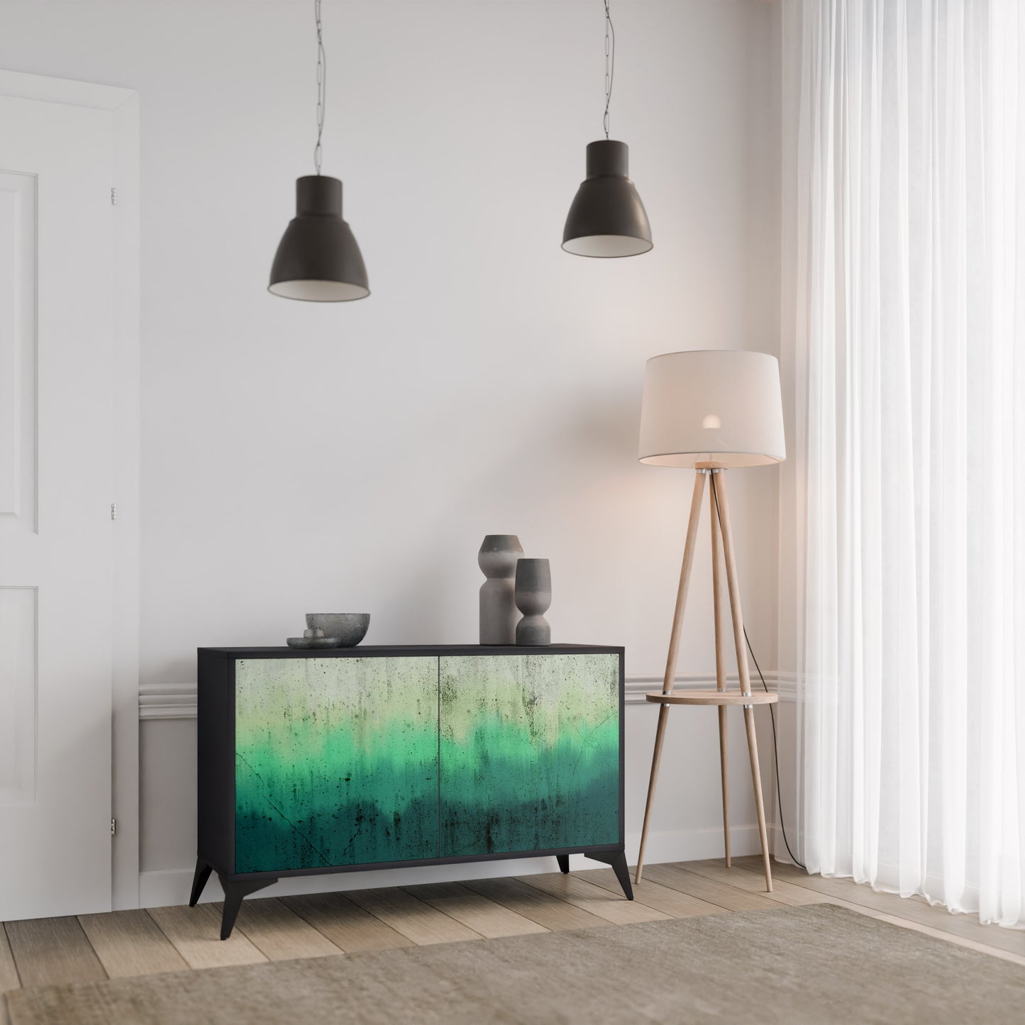 NORTHERN LIGHTS 2-Door Sideboard in Black Finish