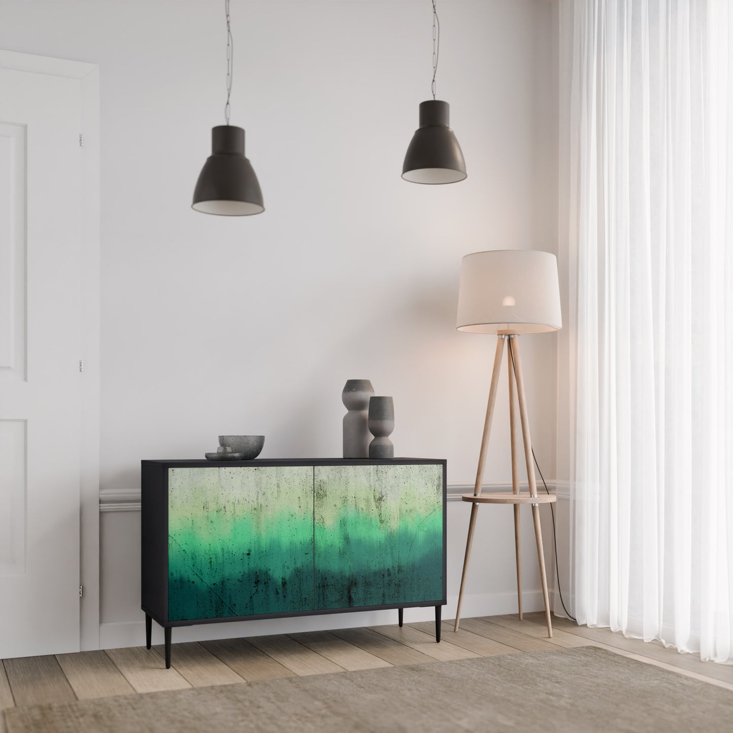NORTHERN LIGHTS 2-Door Sideboard in Black Finish