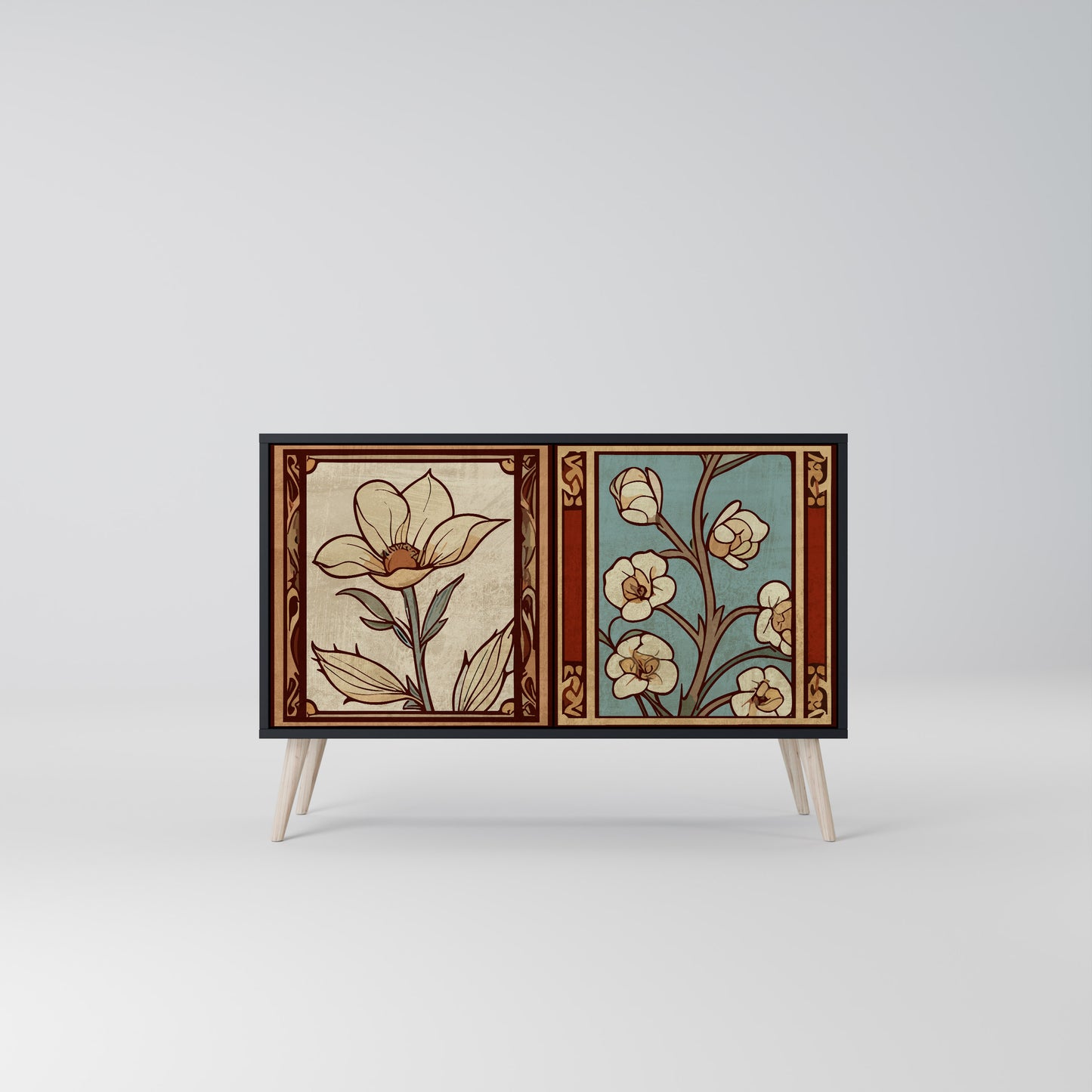 TIMELESS FLORA 2-Door Sideboard in Black Finish
