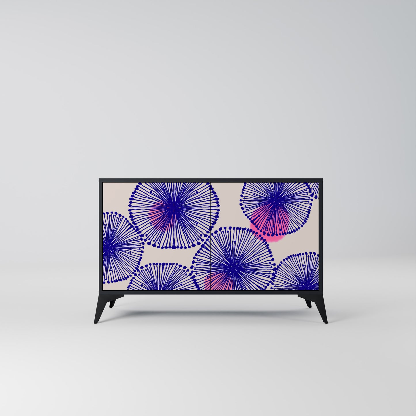 MAGIC NATURE 2-Door Sideboard in Black Finish