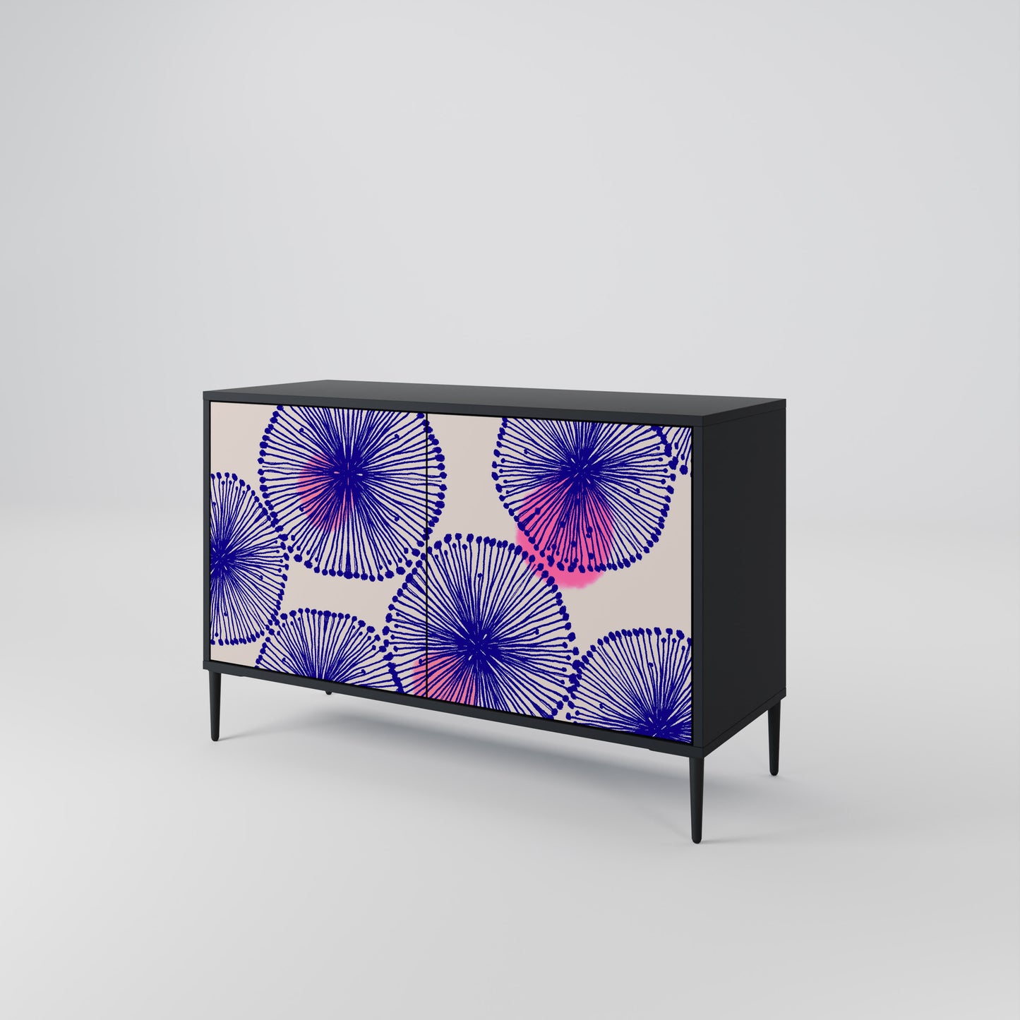MAGIC NATURE 2-Door Sideboard in Black Finish