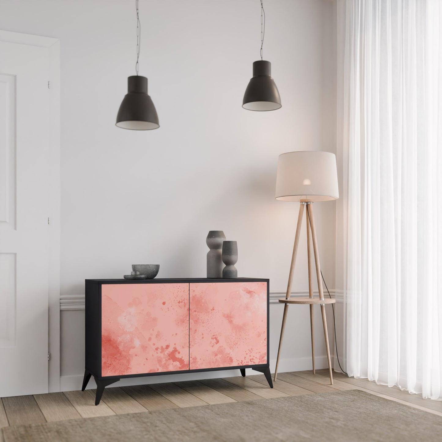 CRANE DANCE 2-Door Sideboard in Black Finish