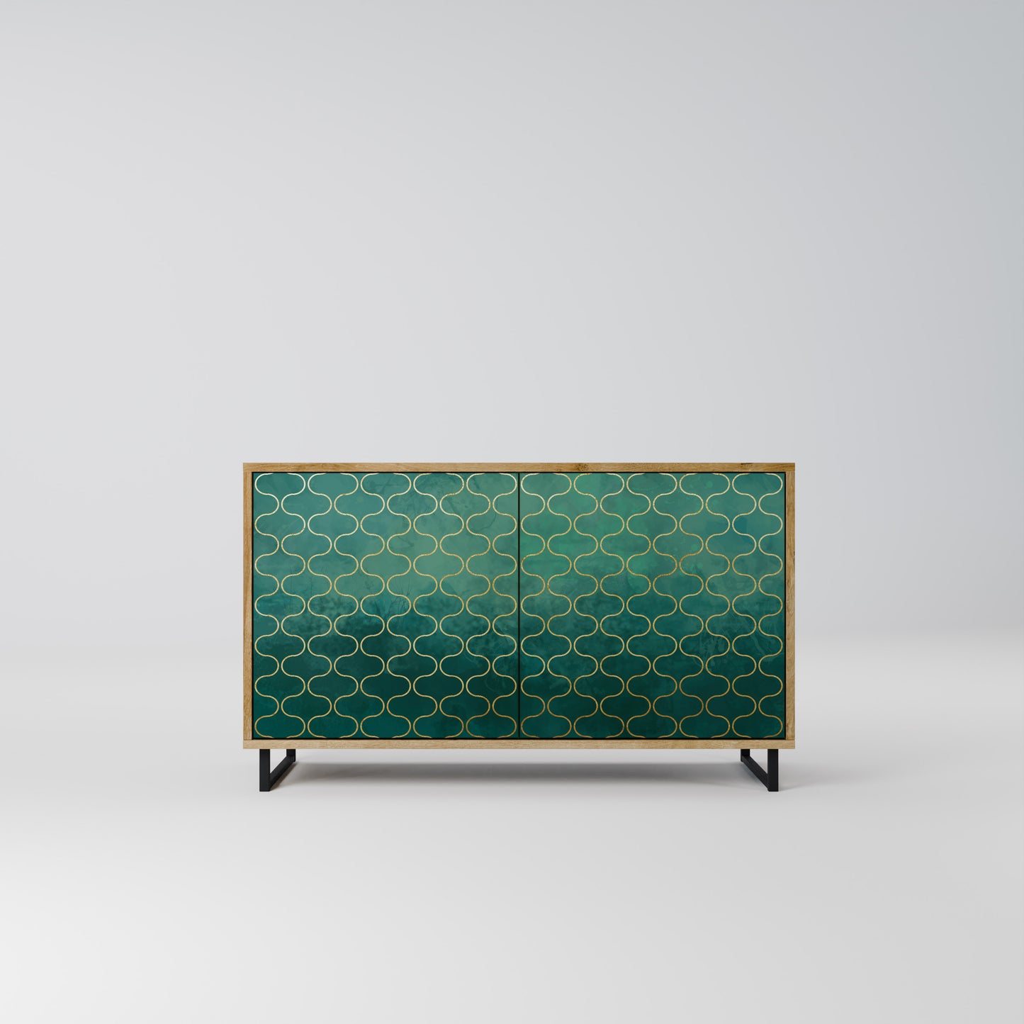 TESSELATED GREENERY 2-Door Sideboard in Oak Effect