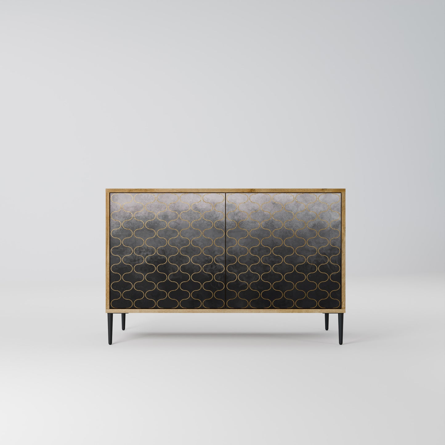 TESSELATED GRAYISH 2-Door Sideboard in Oak Effect