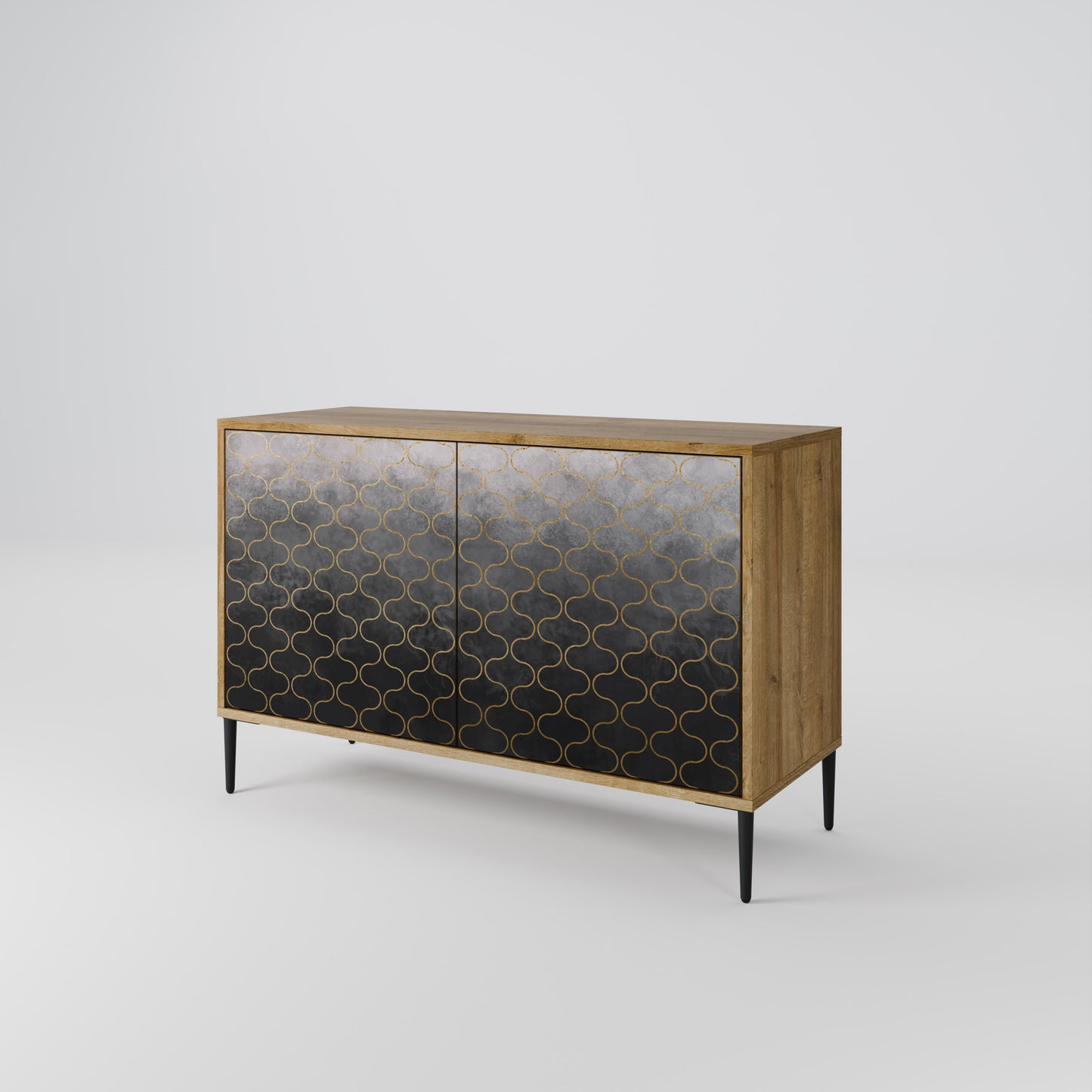 TESSELATED GRAYISH 2-Door Sideboard in Oak Effect