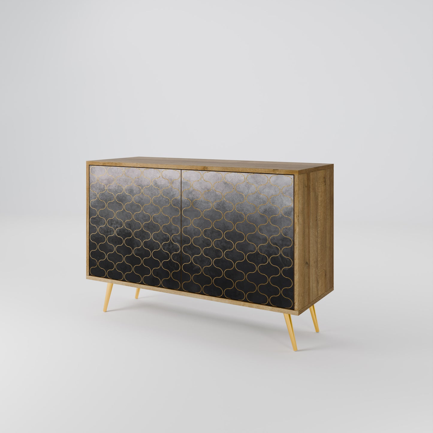 TESSELATED GRAYISH 2-Door Sideboard in Oak Effect