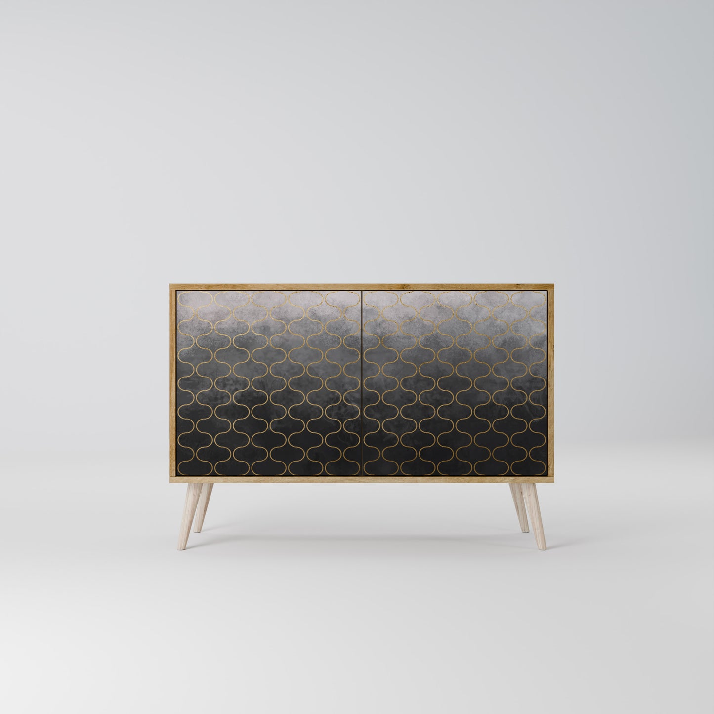 TESSELATED GRAYISH 2-Door Sideboard in Oak Effect