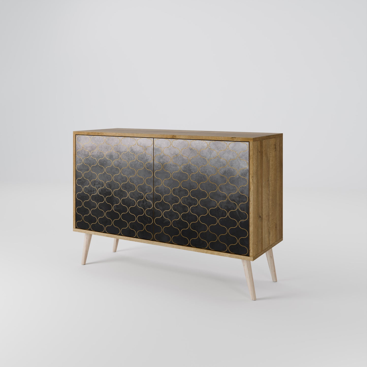 TESSELATED GRAYISH 2-Door Sideboard in Oak Effect